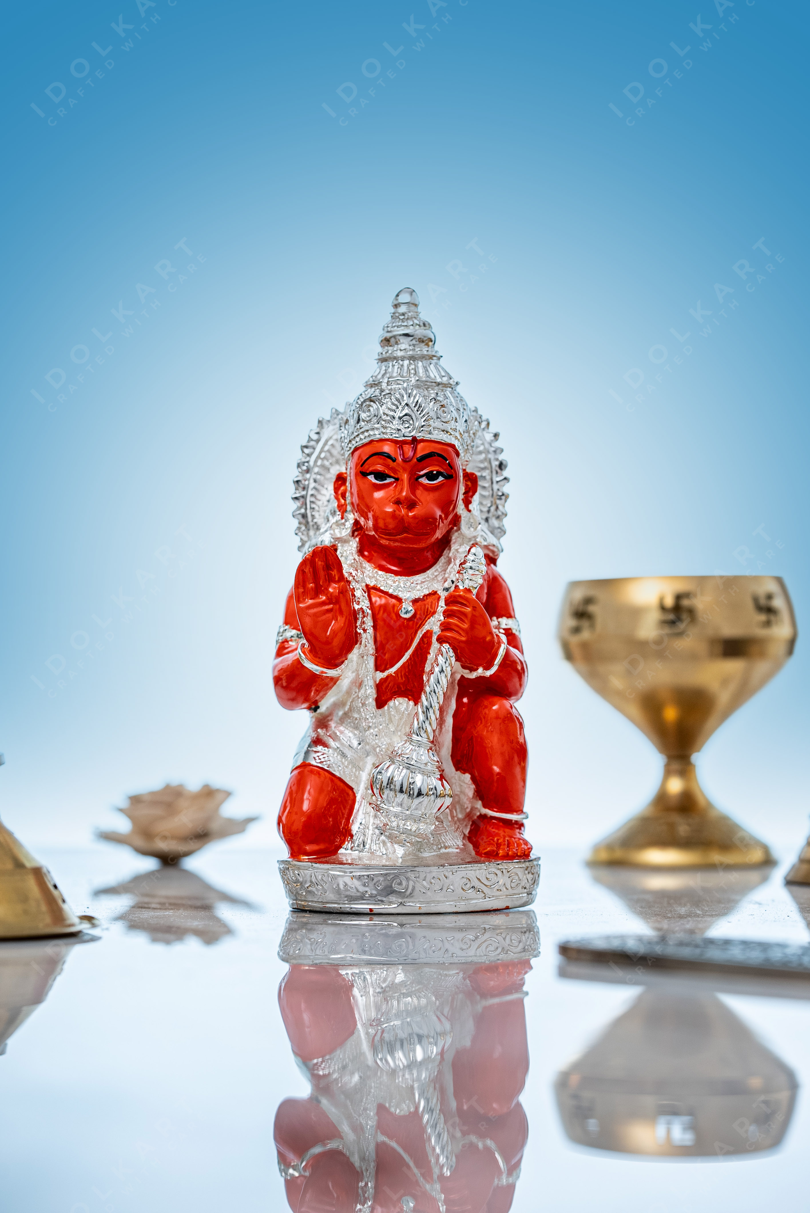 Silver Coated Hanuman Murti