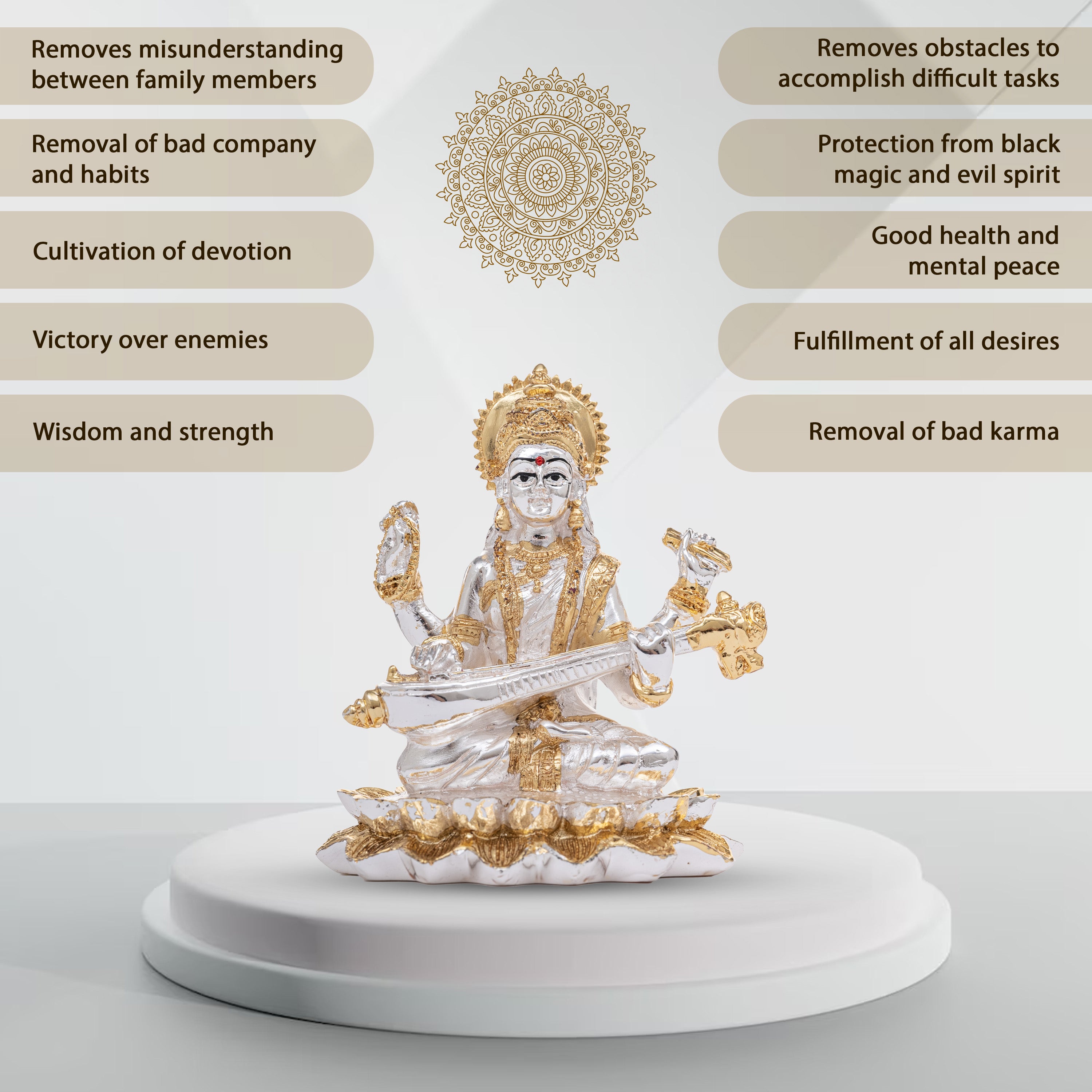 Saraswati Mata on Lotus | Idolkart