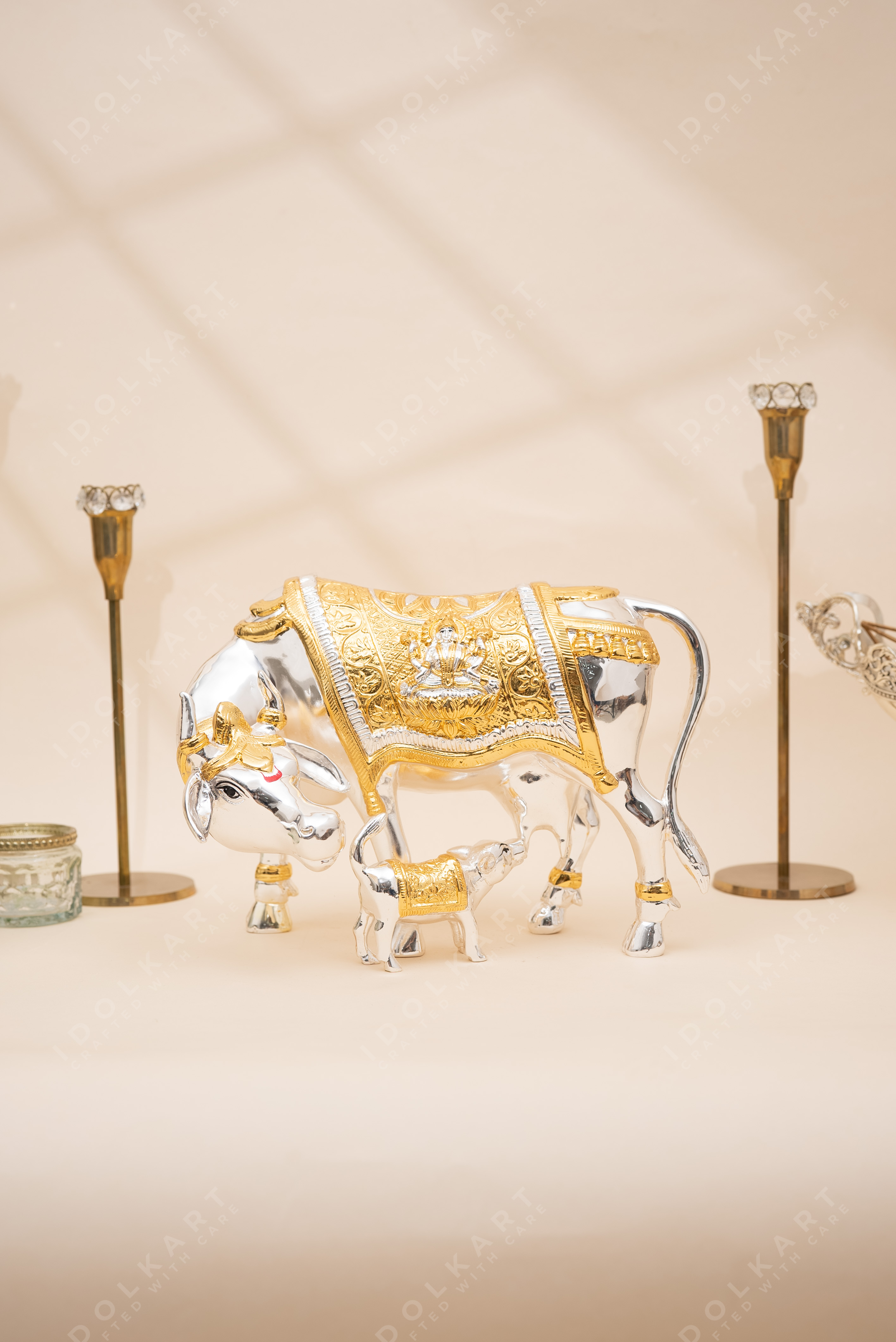 Kamadhenu with calf idol home decor
