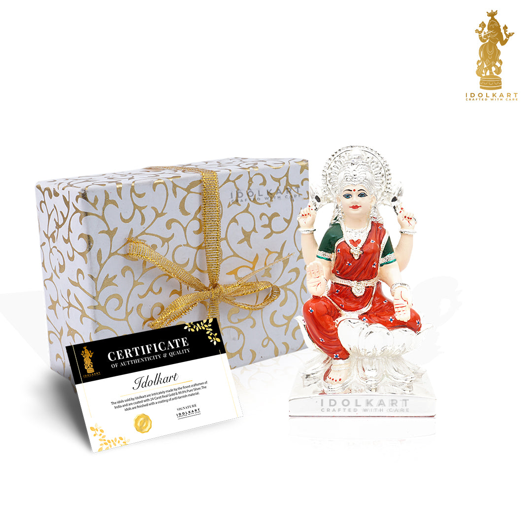 Silver Coated Lakshhmi Idol | 7 inch