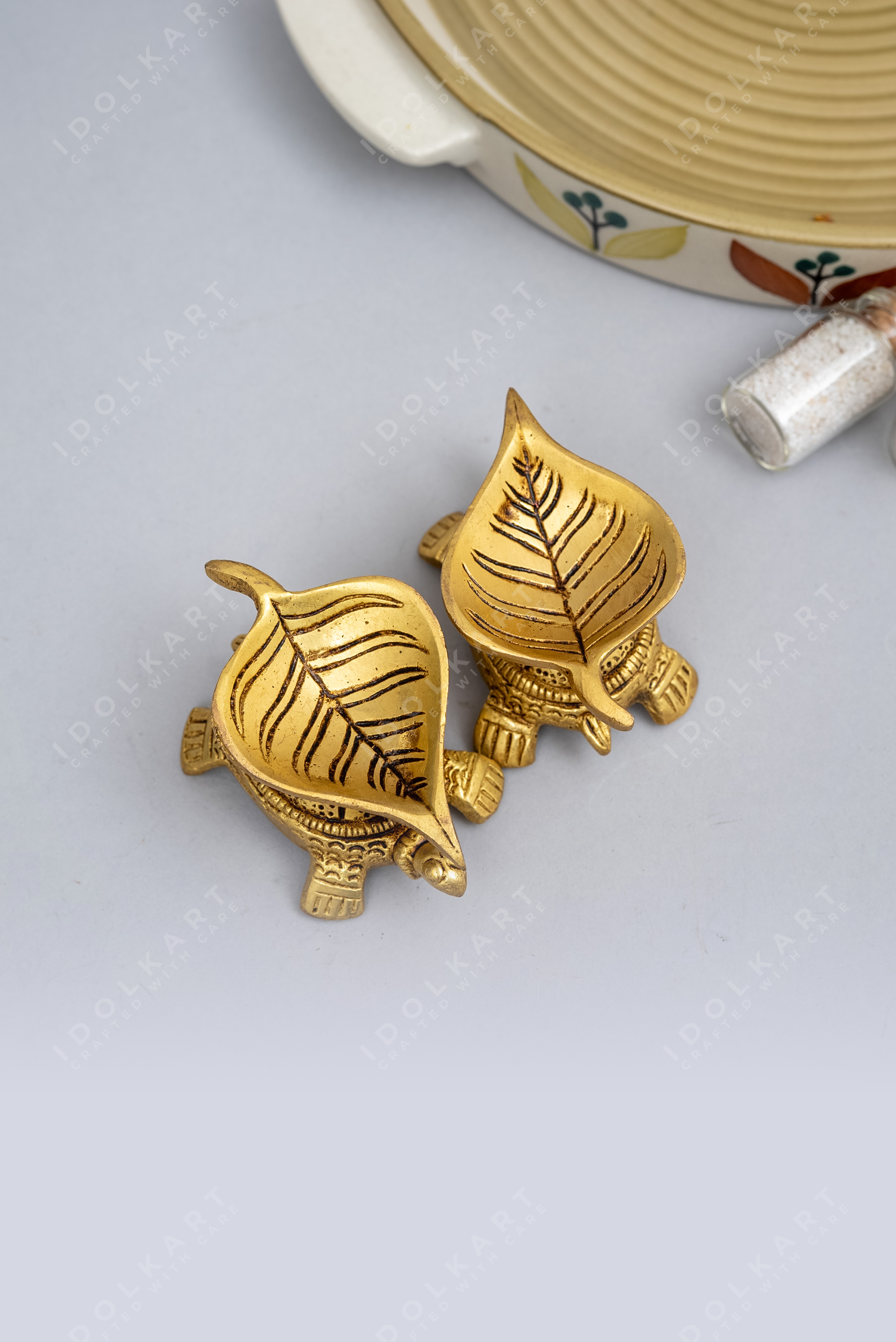 Pure Brass Tortoise Oil Lamp Diya - Pack Of 2