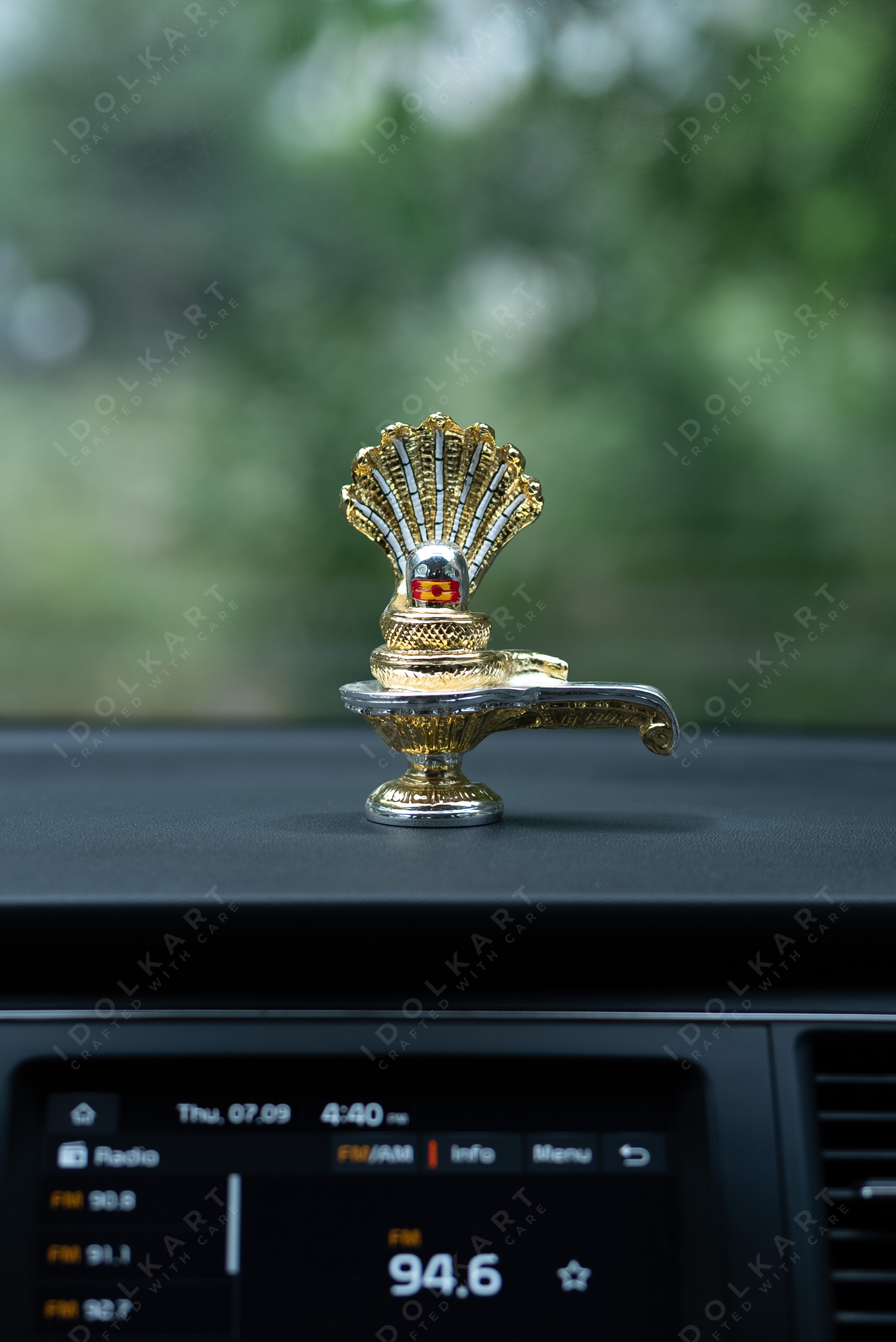 Gold and Silver Coated Shivling - Auspicious Symbolic Idol of Lord Shiva