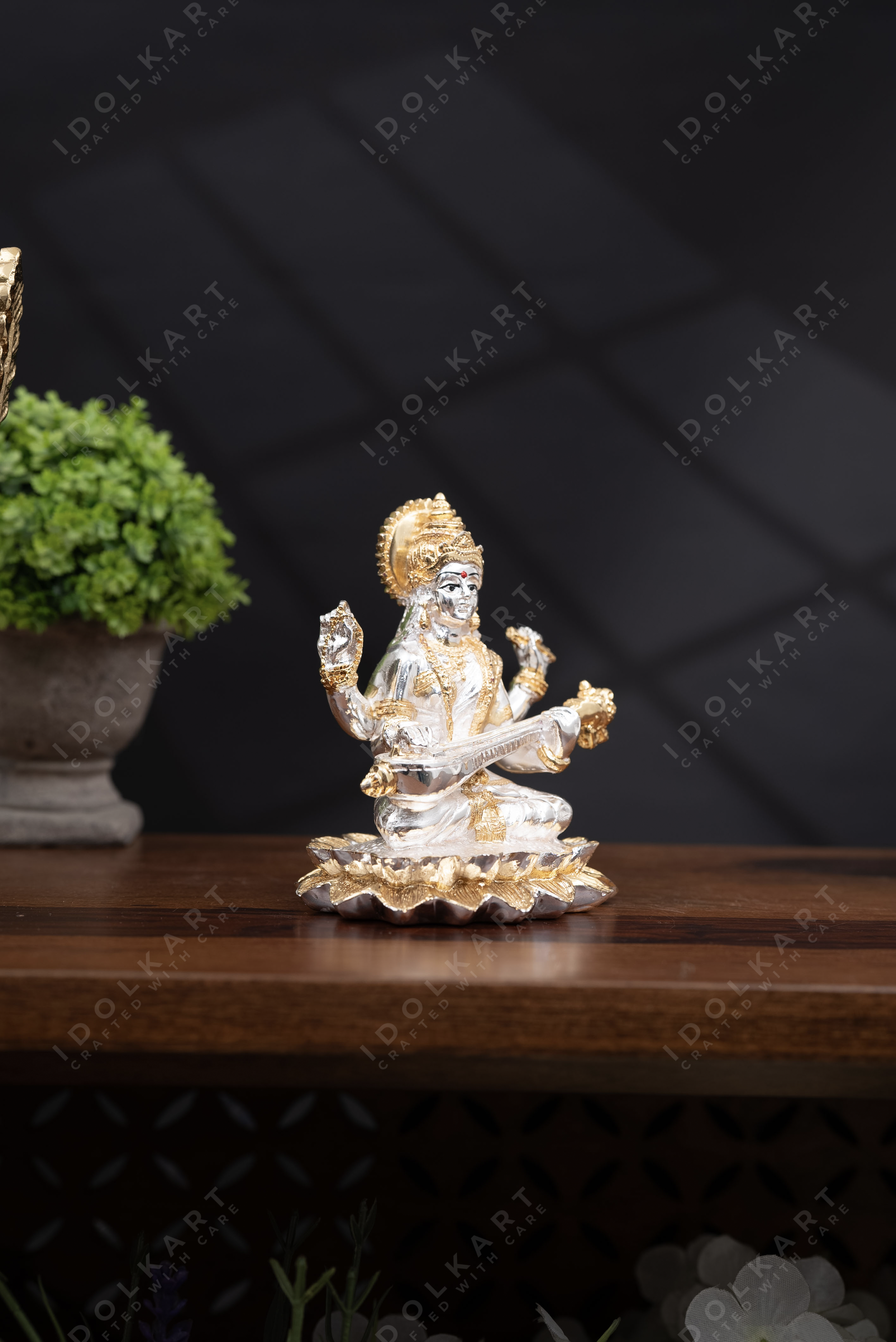 Saraswati Mata on Lotus | Idolkart