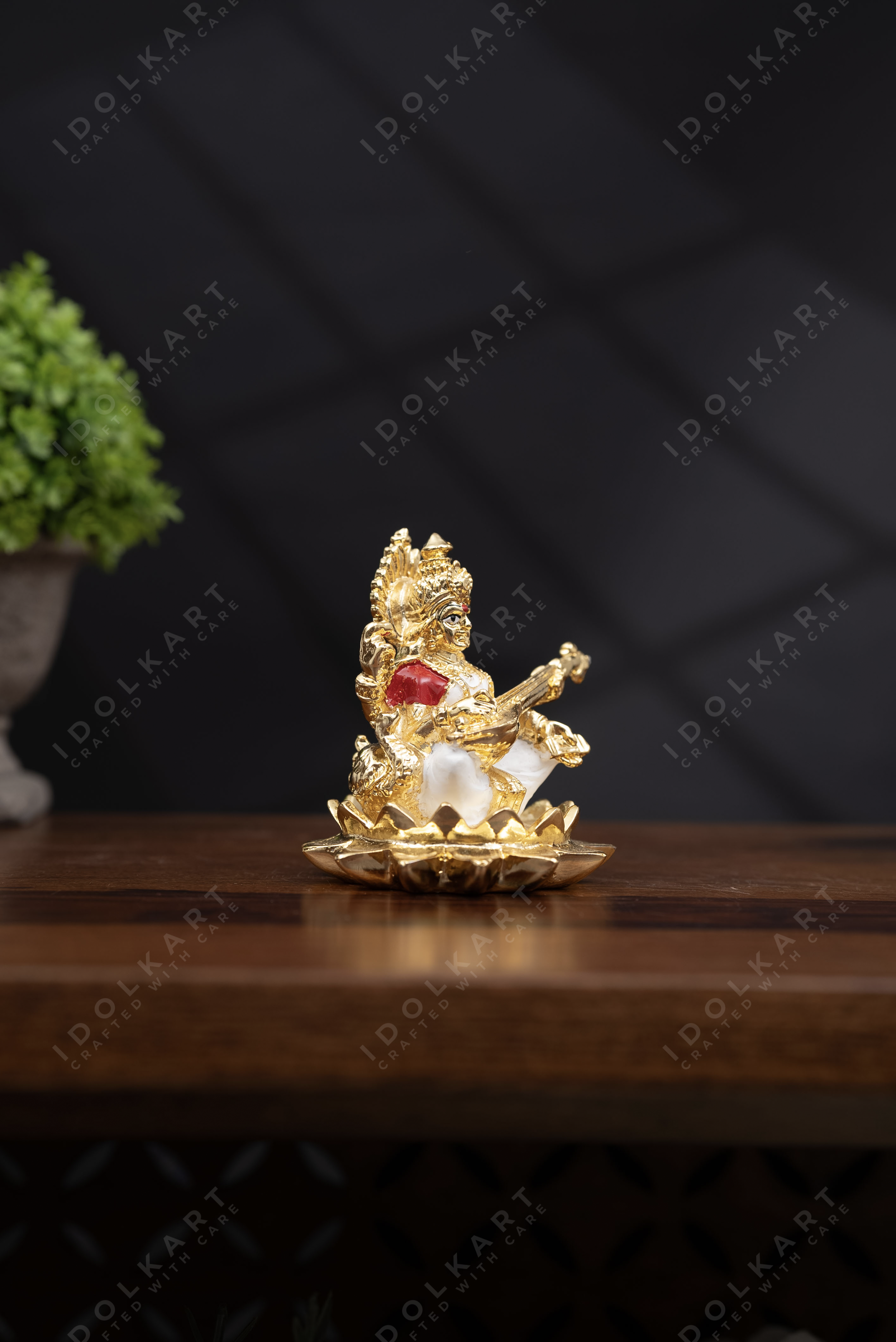Saraswati Mata on Lotus | 3 inch | Idolkart