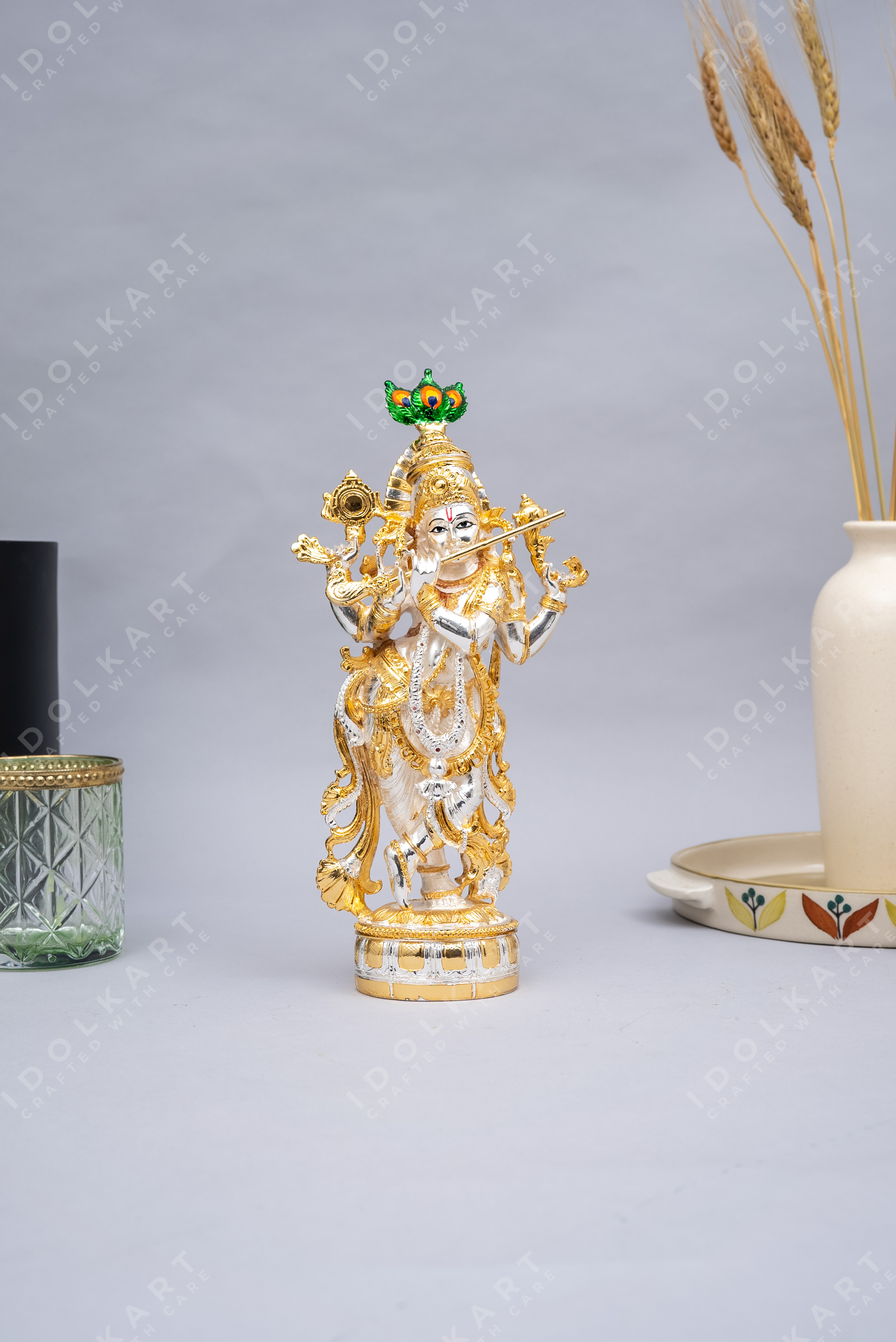 Gold & Silver Coated Krishna Murti