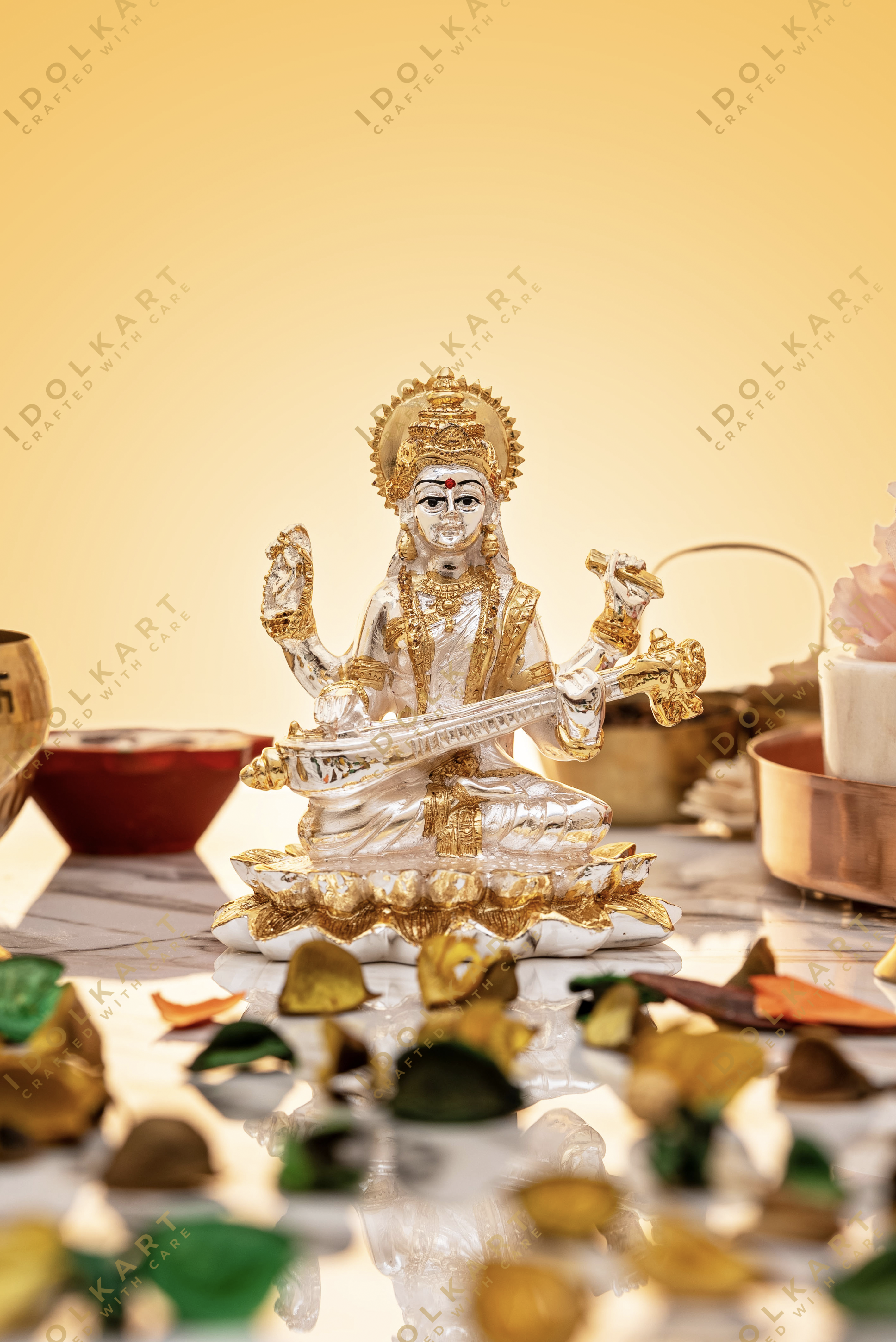 Saraswati Mata on Lotus | Idolkart