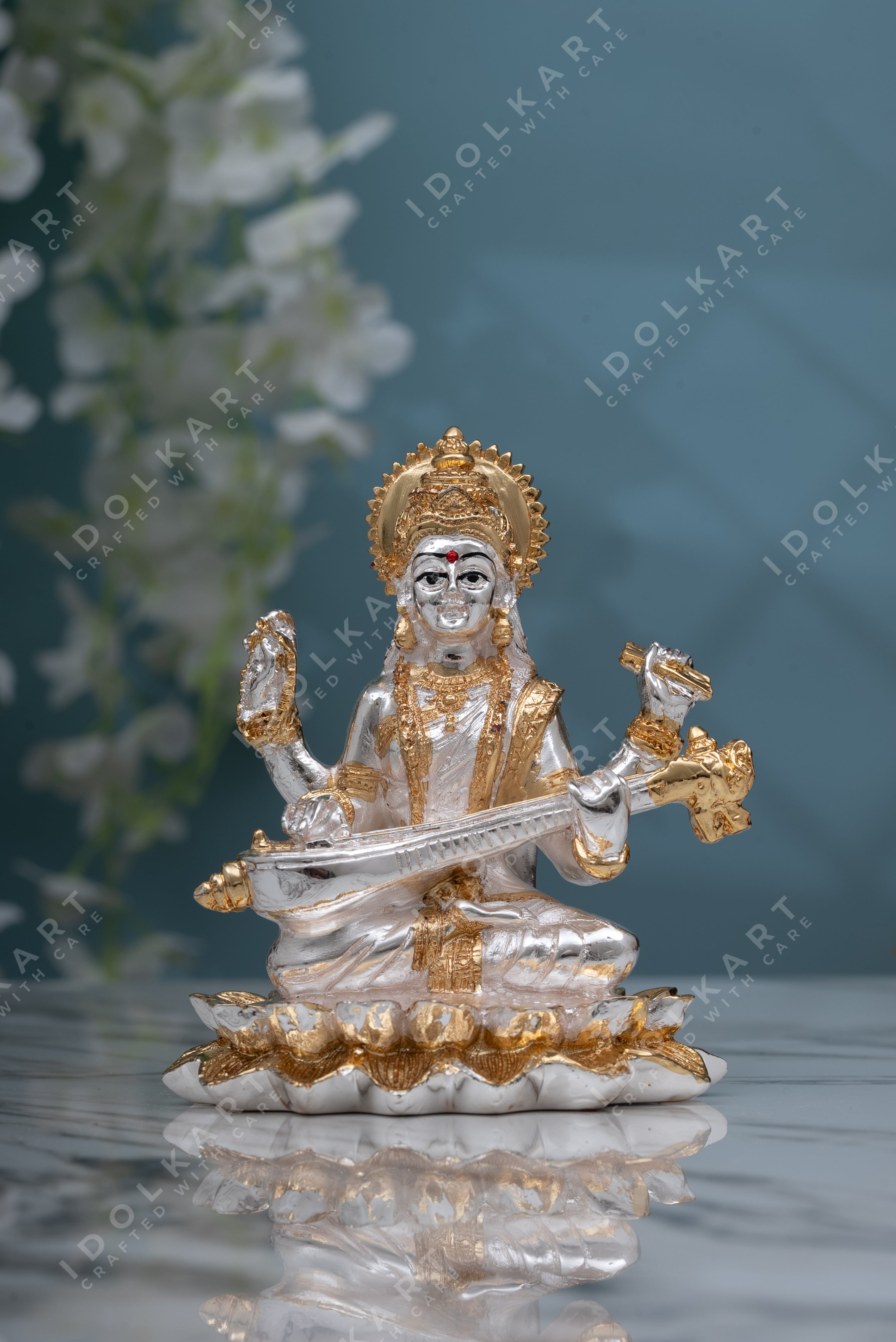 Saraswati Mata on Lotus | Idolkart