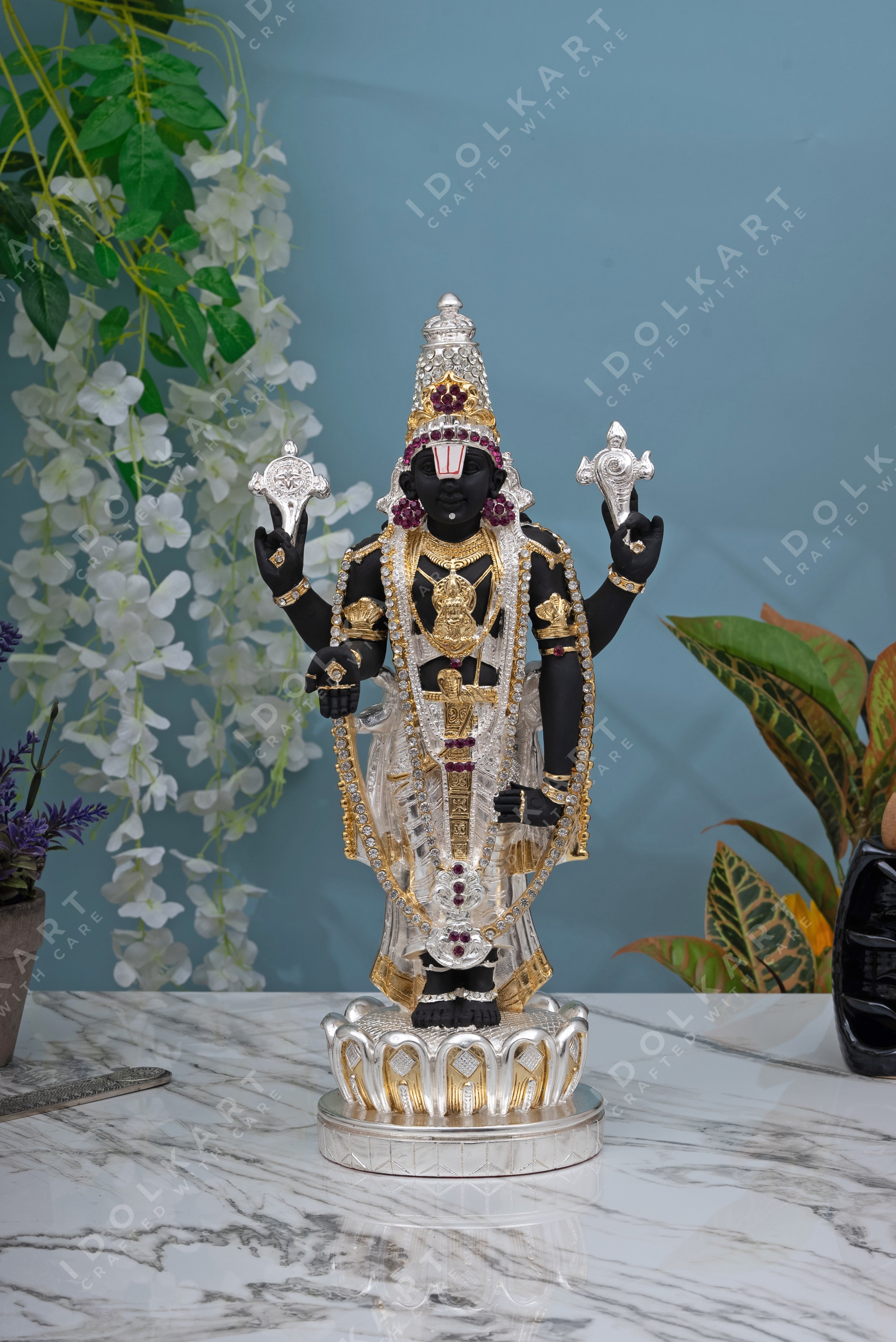 Idolkart Gold and Silver Coated Tirupati Balaji Murti| Lord Venkateswara