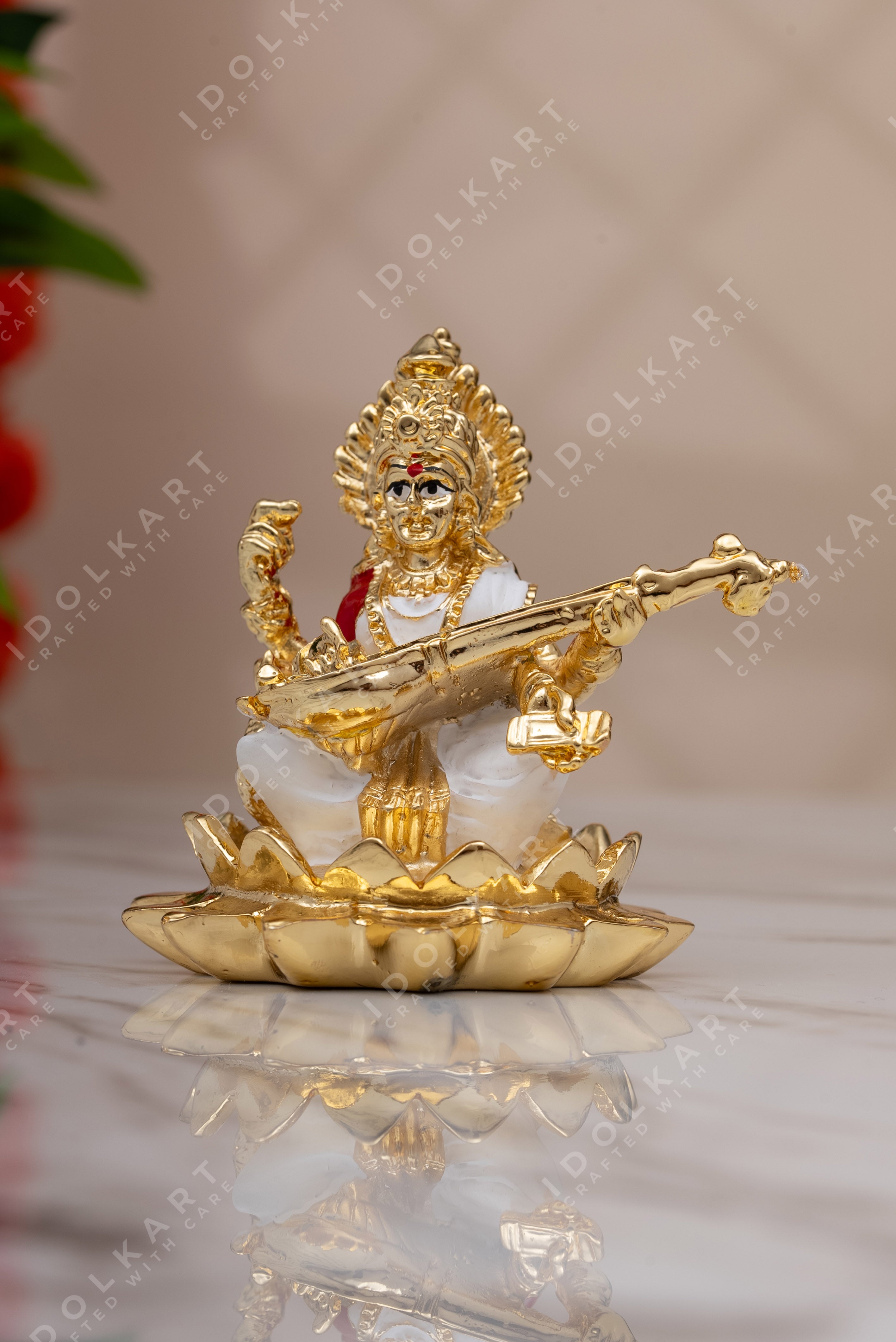 Saraswati Mata on Lotus | 3 inch | Idolkart