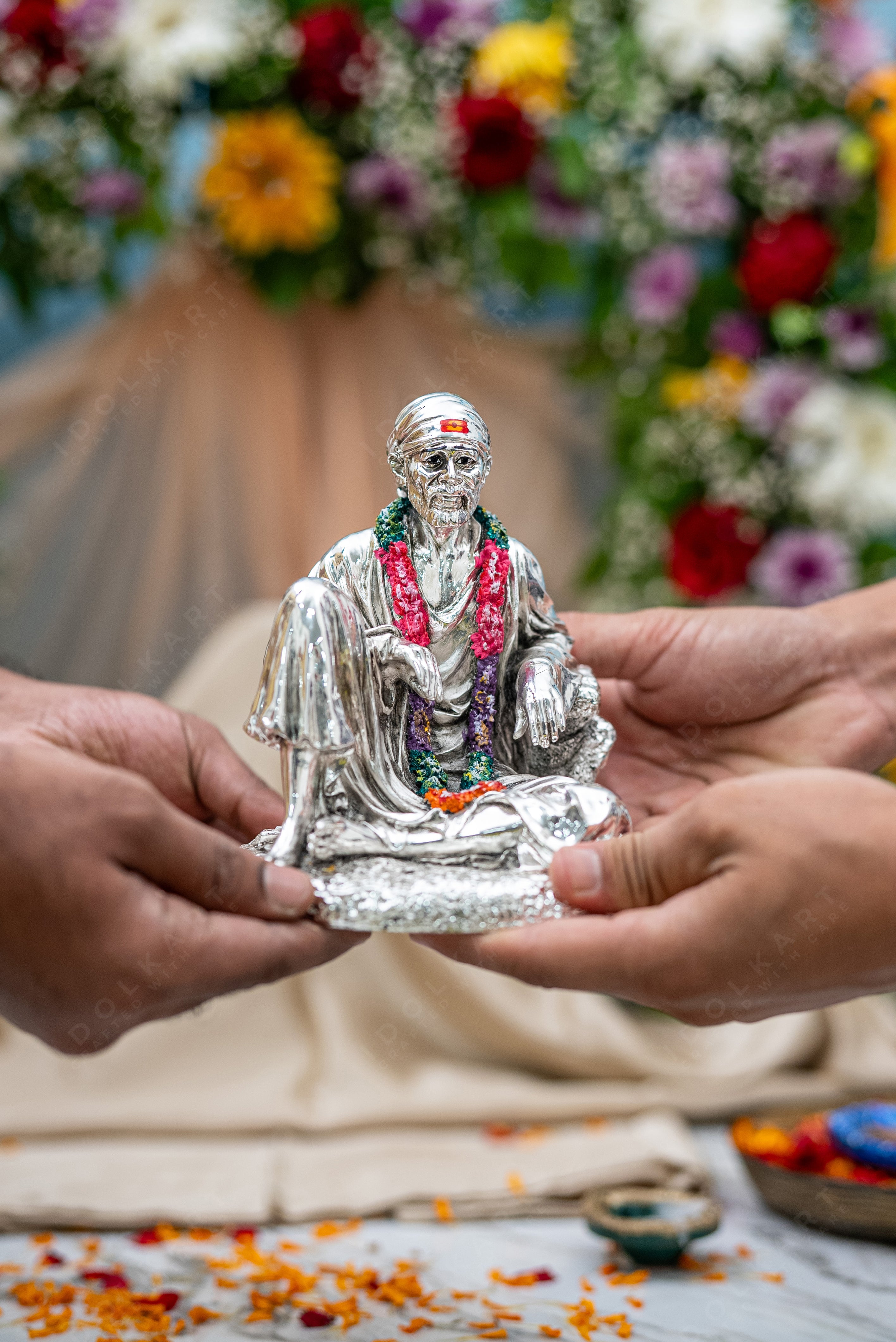 Antique Silver Coated Shirdi Sai Baba