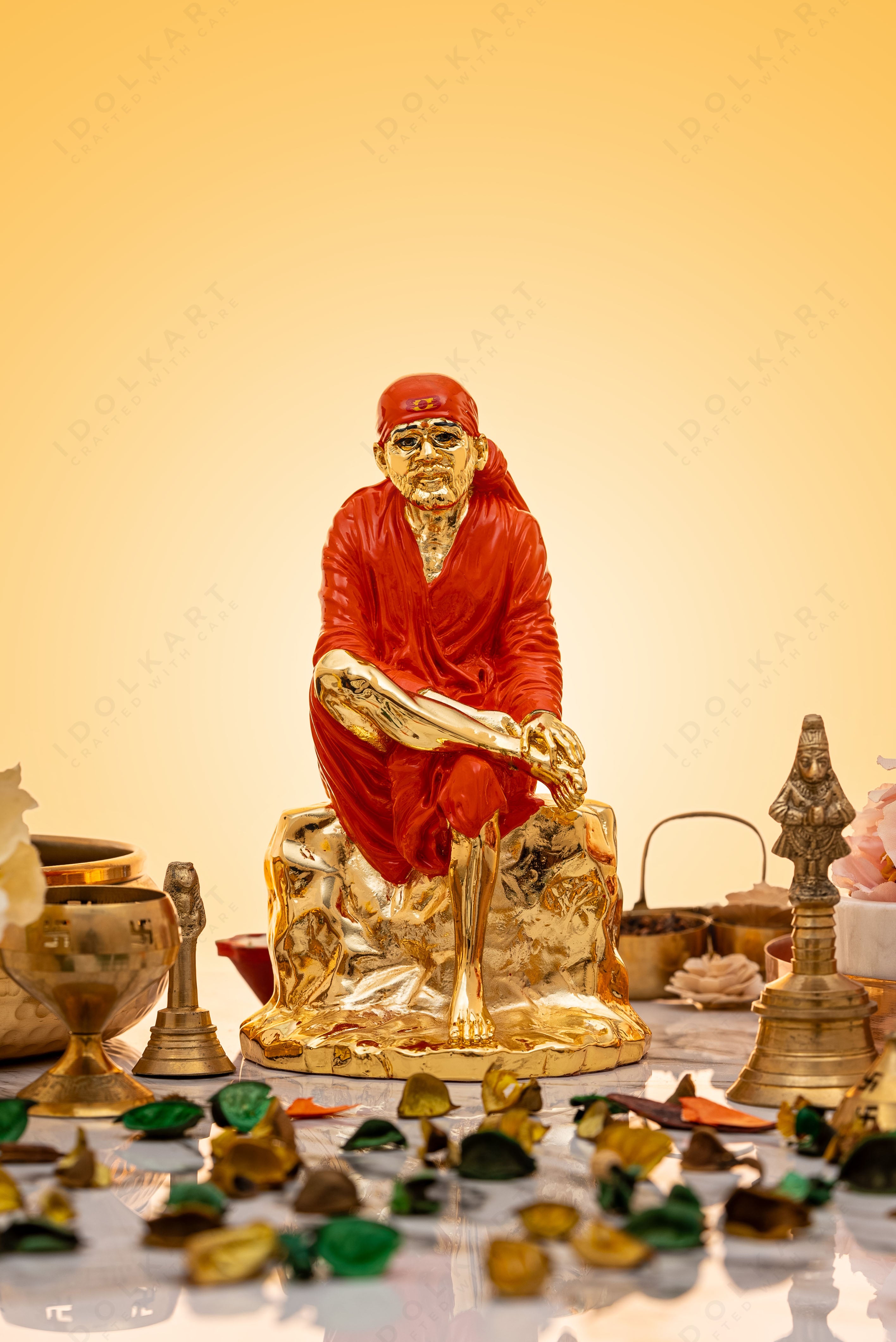 Gold Coated Sai baba Idol