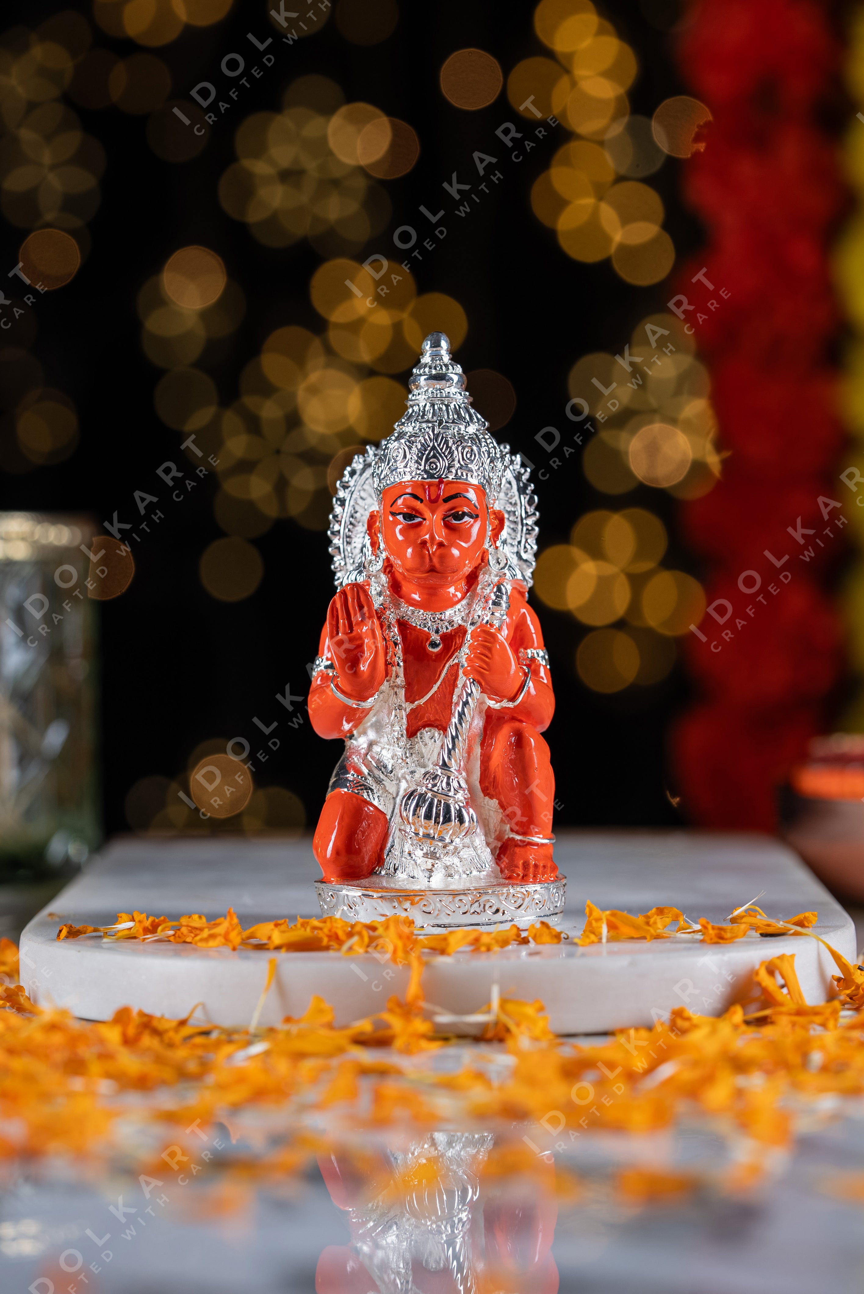 Silver Coated Hanuman Idol