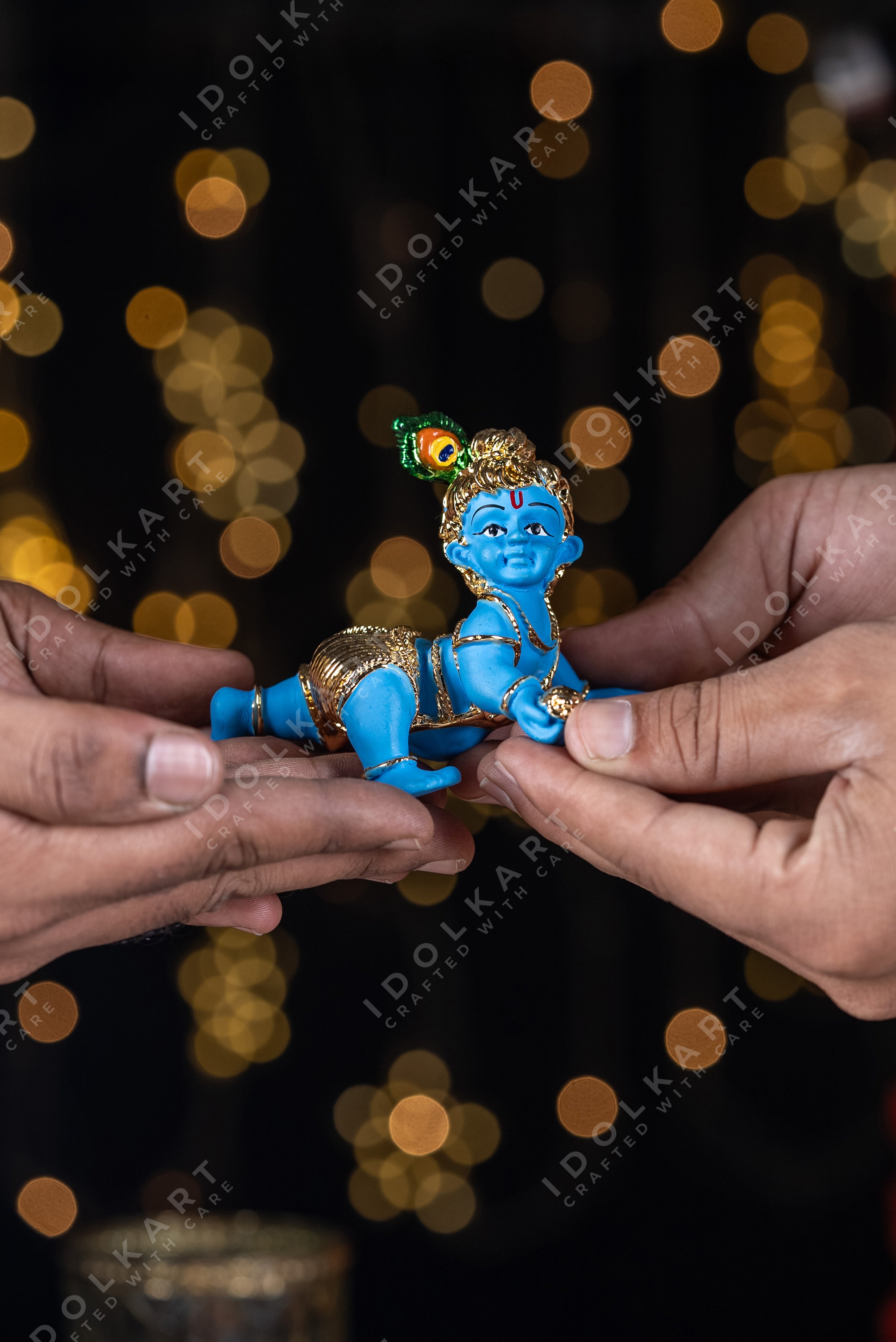 Gold Coated Baby Krishna Murti