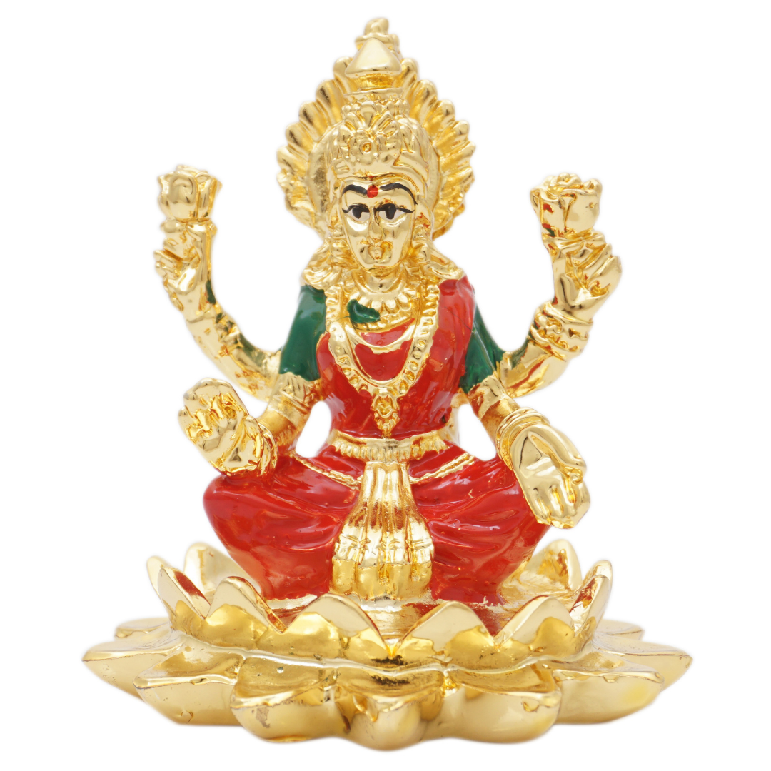 Lakashmi Saraswati on Lotus Set | 3 inch | Idolkart