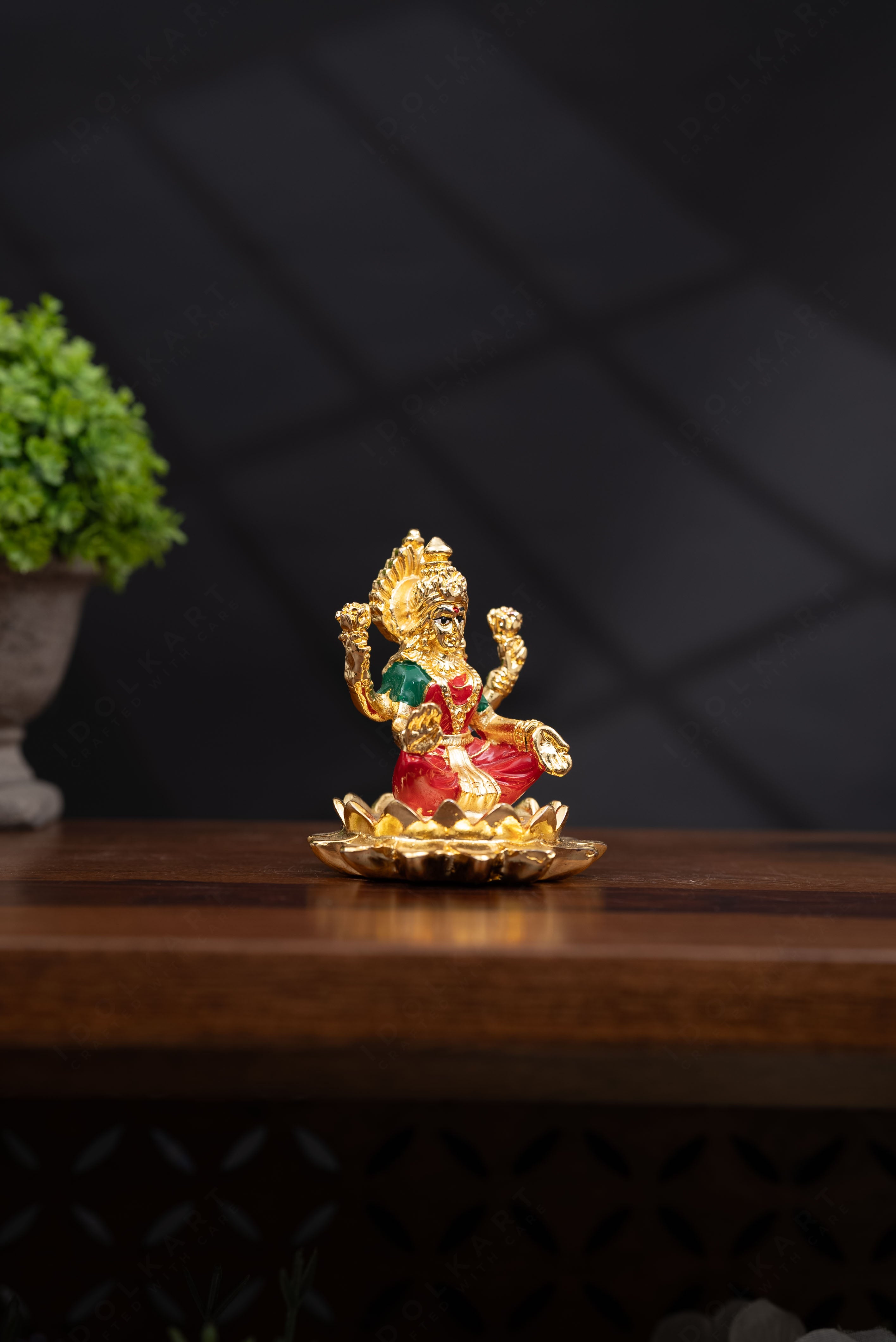 Lakshmi Idol Gold on Lotus For Home