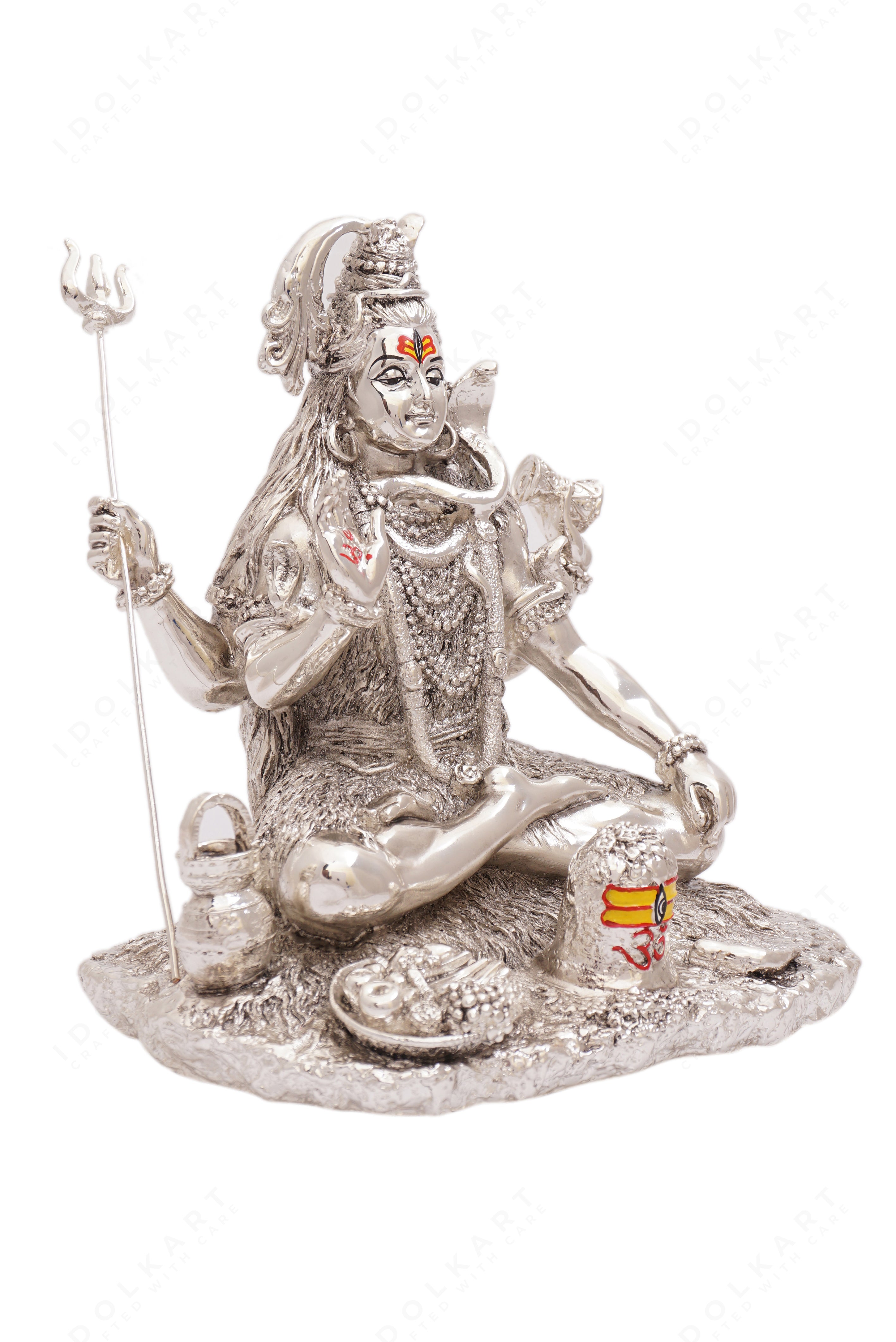 Silver Coated Antique lord shiva statue