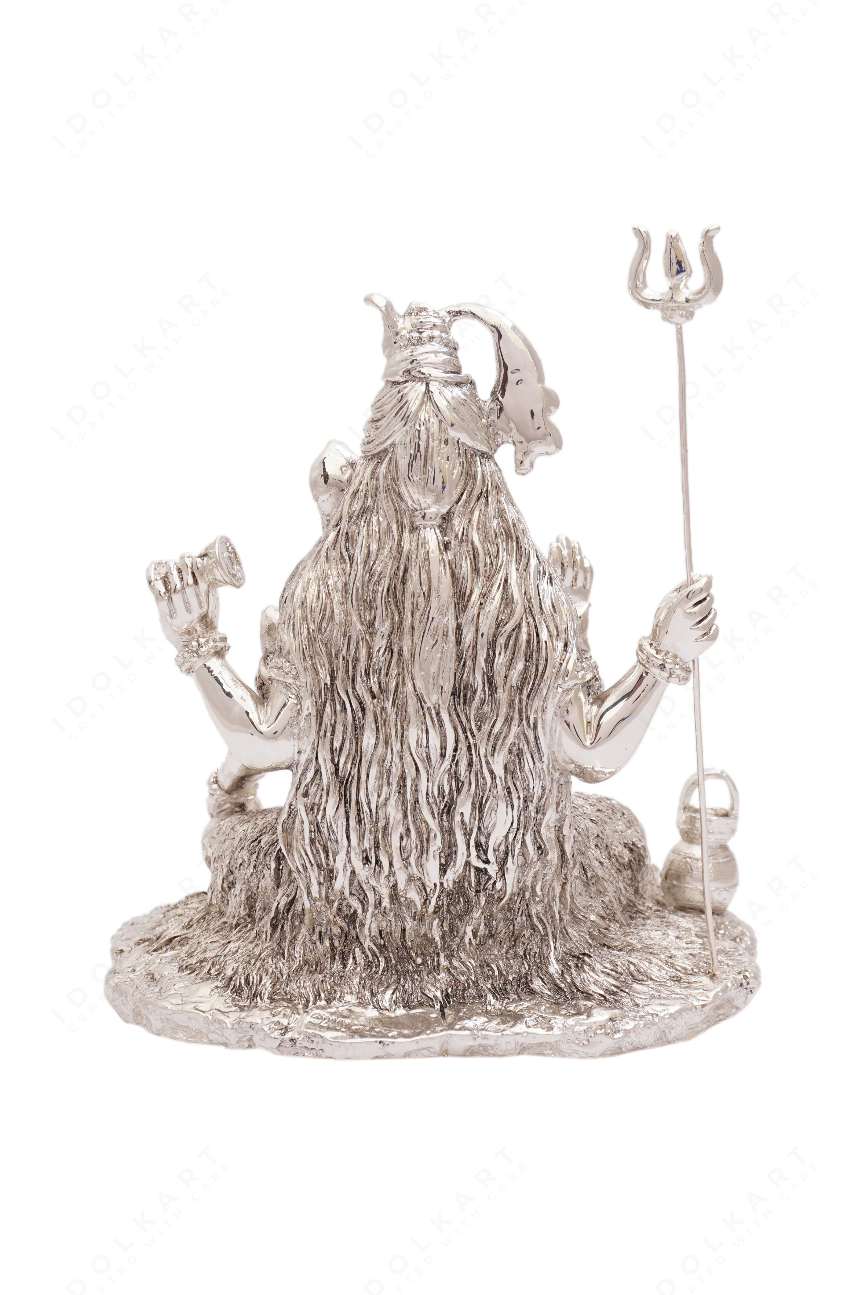 Silver Coated Antique lord shiva statue
