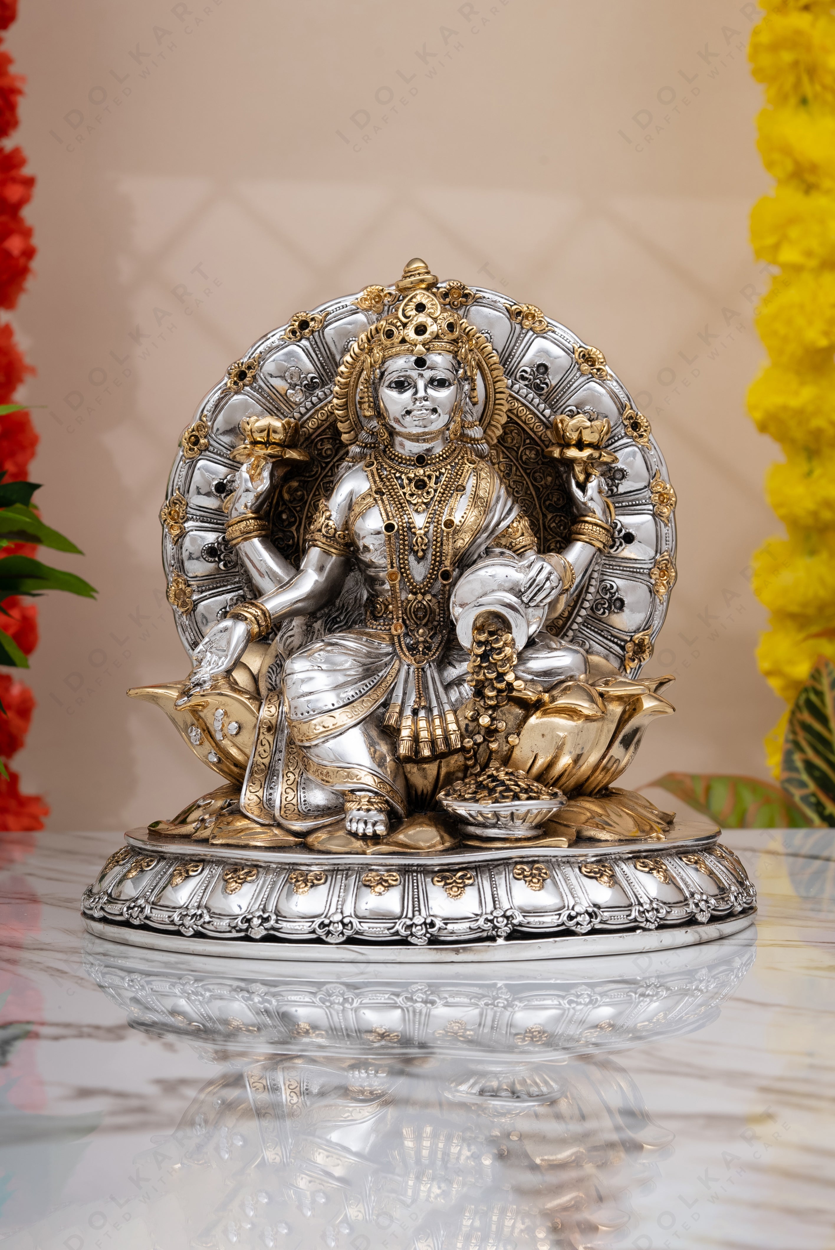 Antique Silver Laxmi Idol