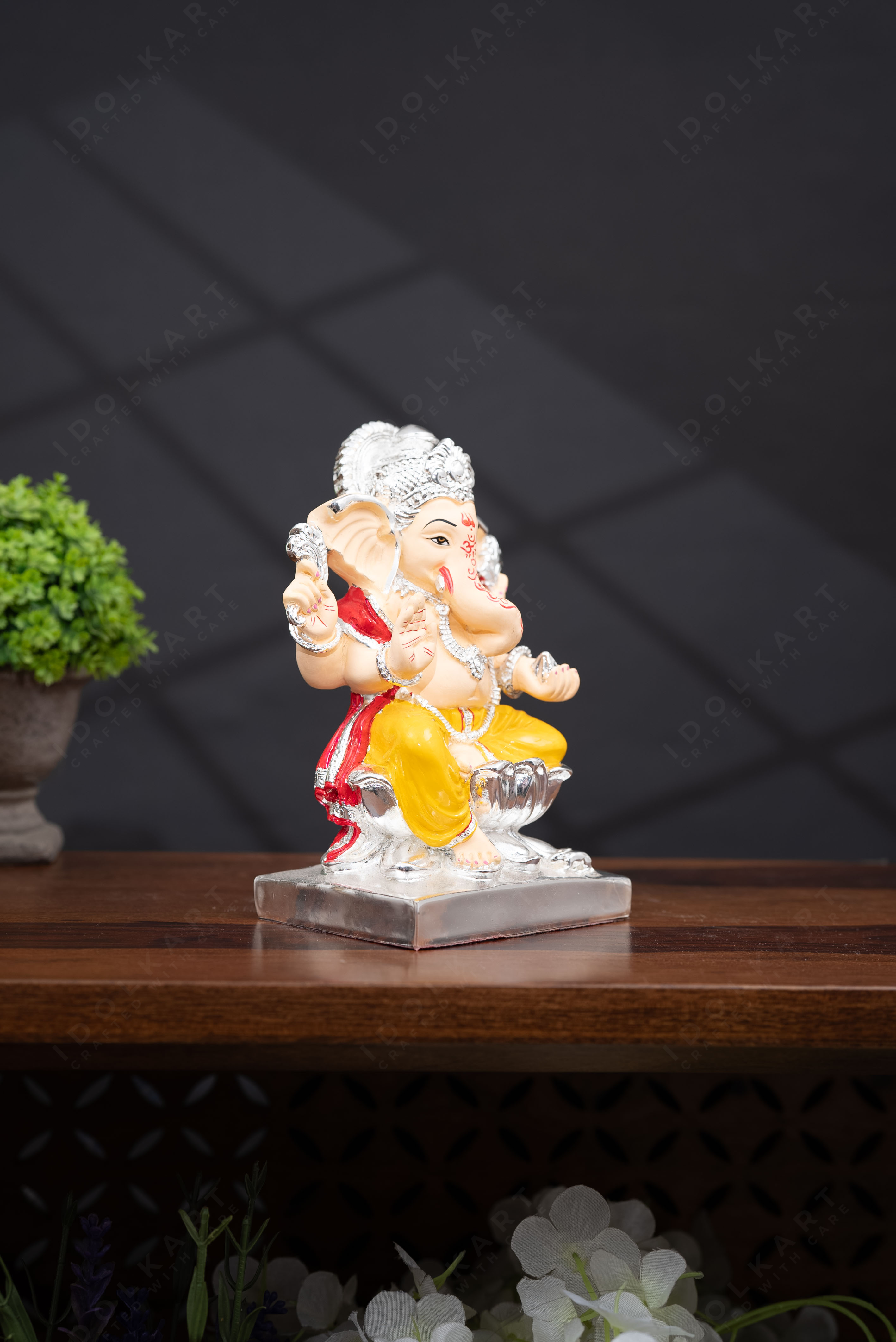 Silver Coated Ganesha Idol Online