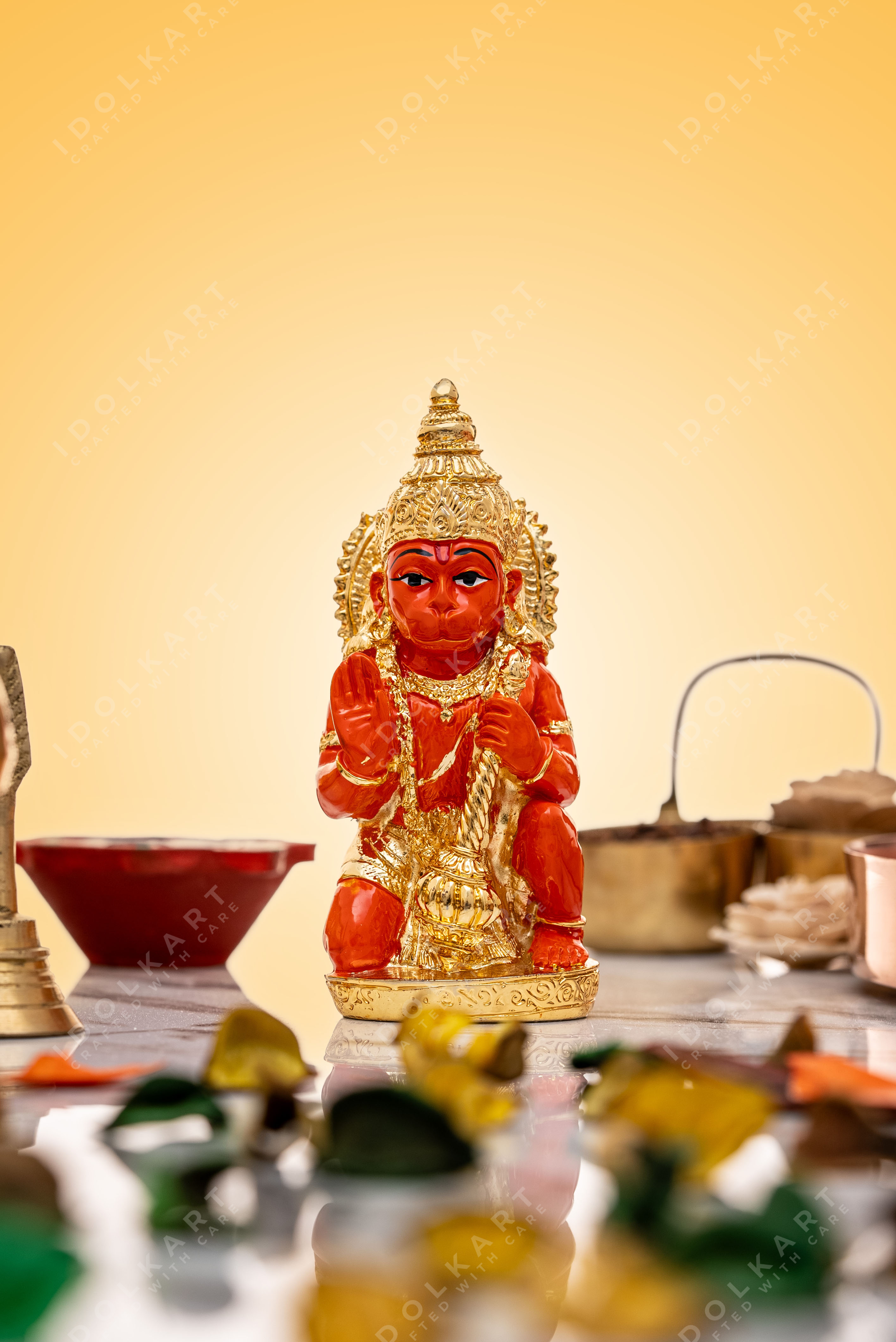 Gold Coated Hanuman Idol