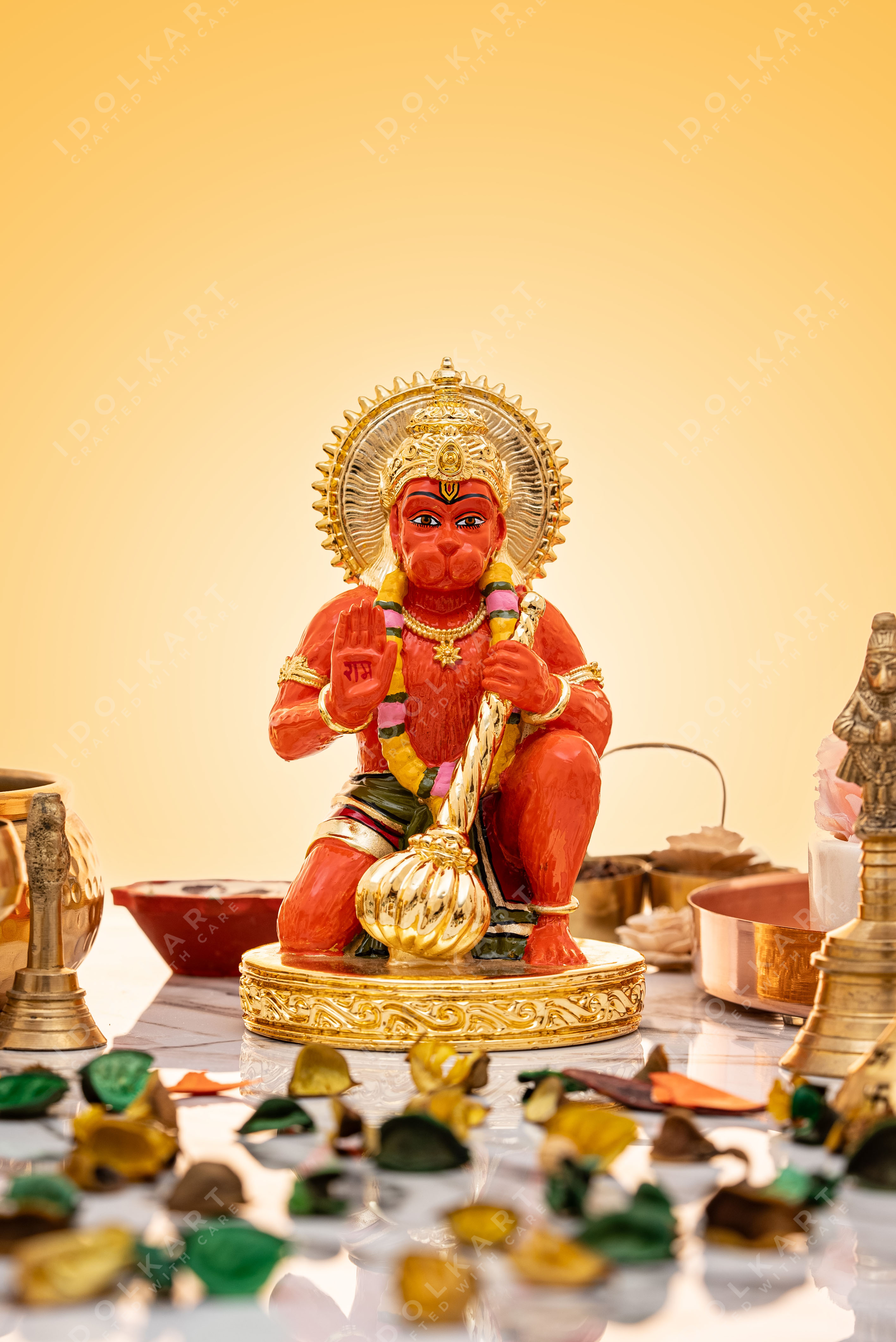 Gold Coated Hanuman Murti
