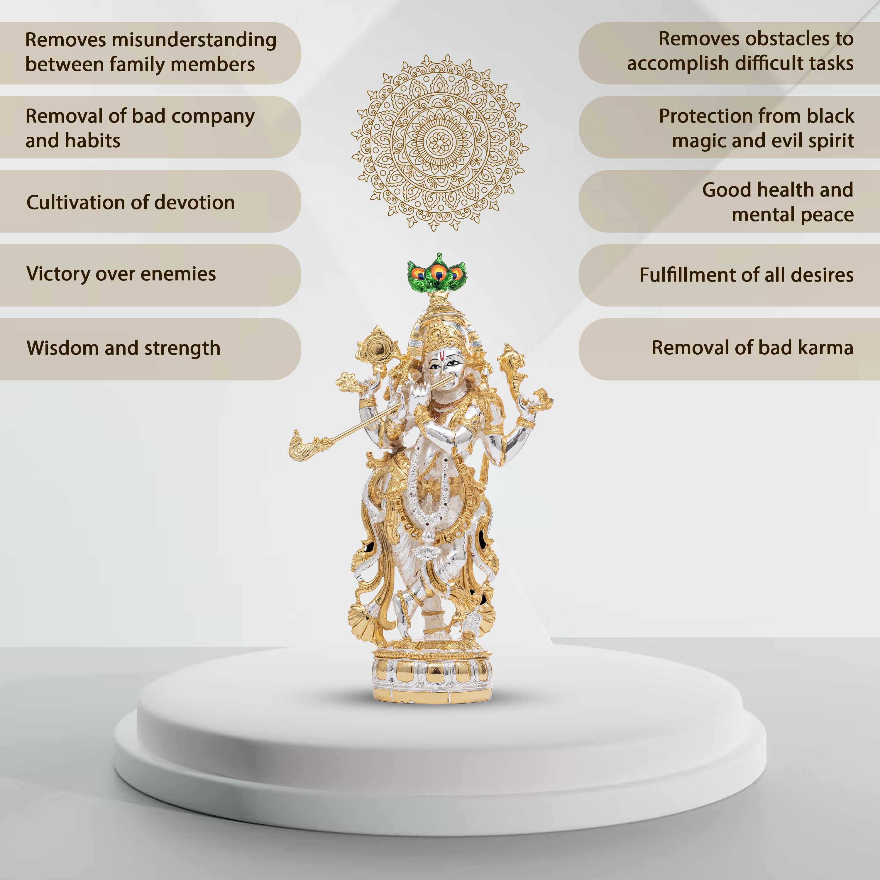 Gold Coated Premium Krishna Murti