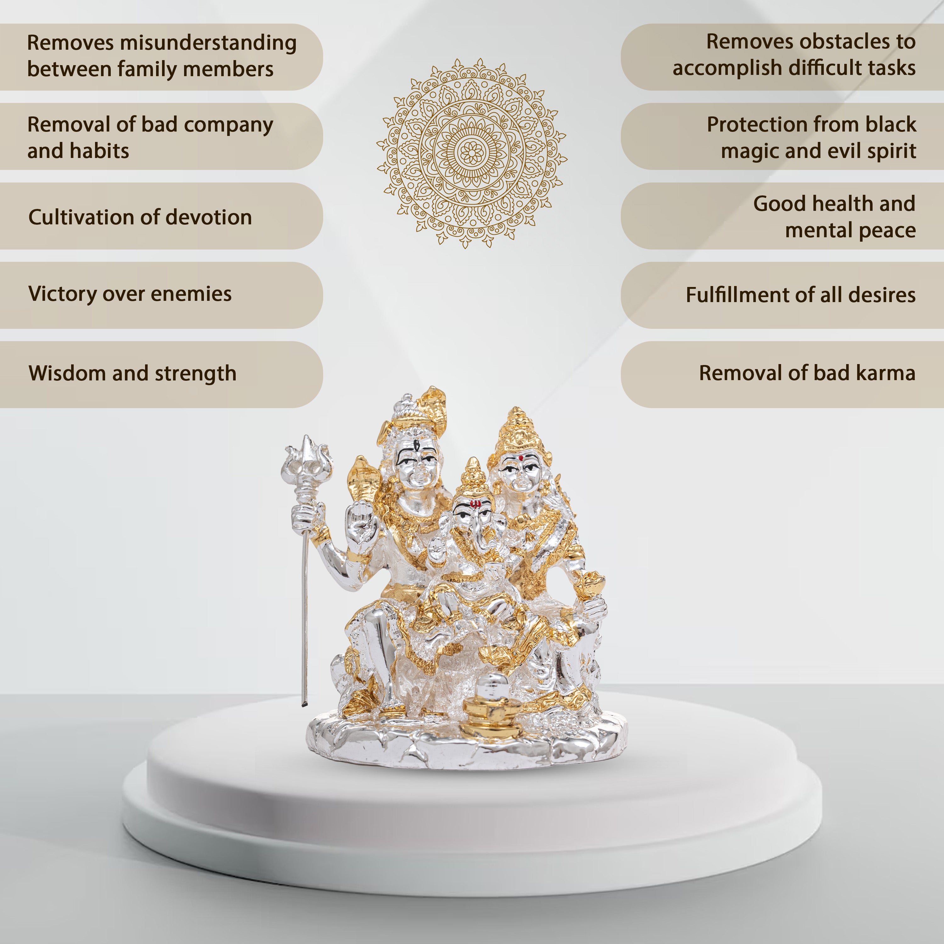 Gold & Silver Shiva Parvati idol