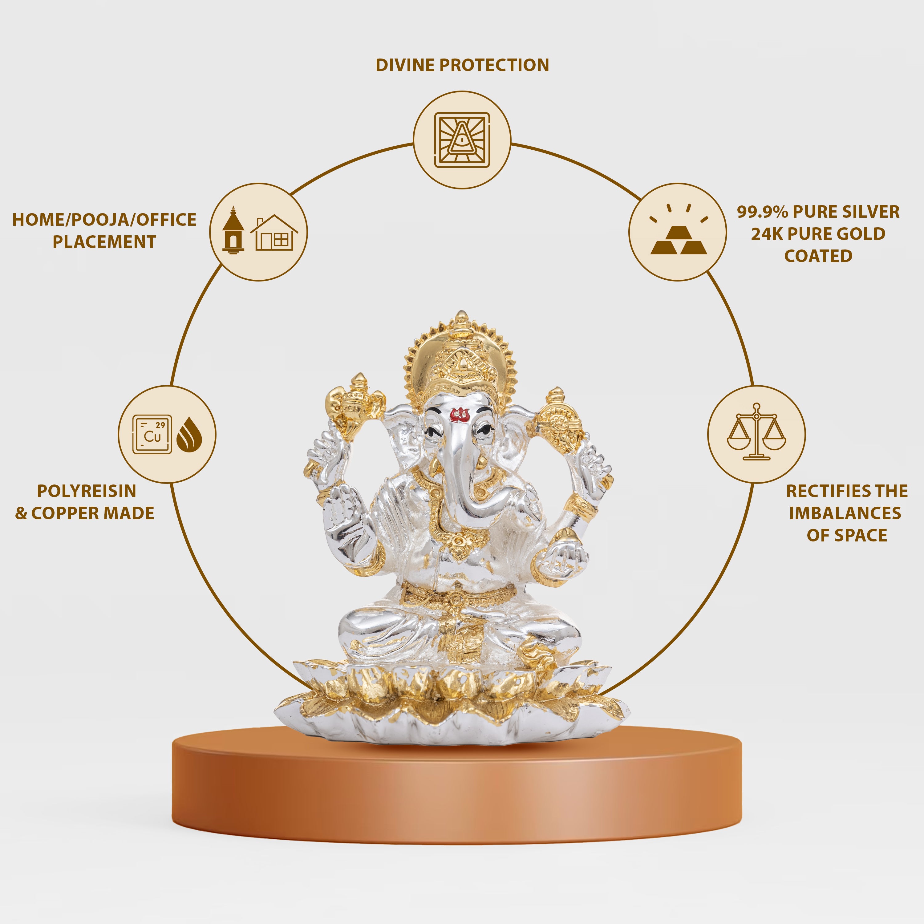 Silver Ganesha Murti on Lotus Online