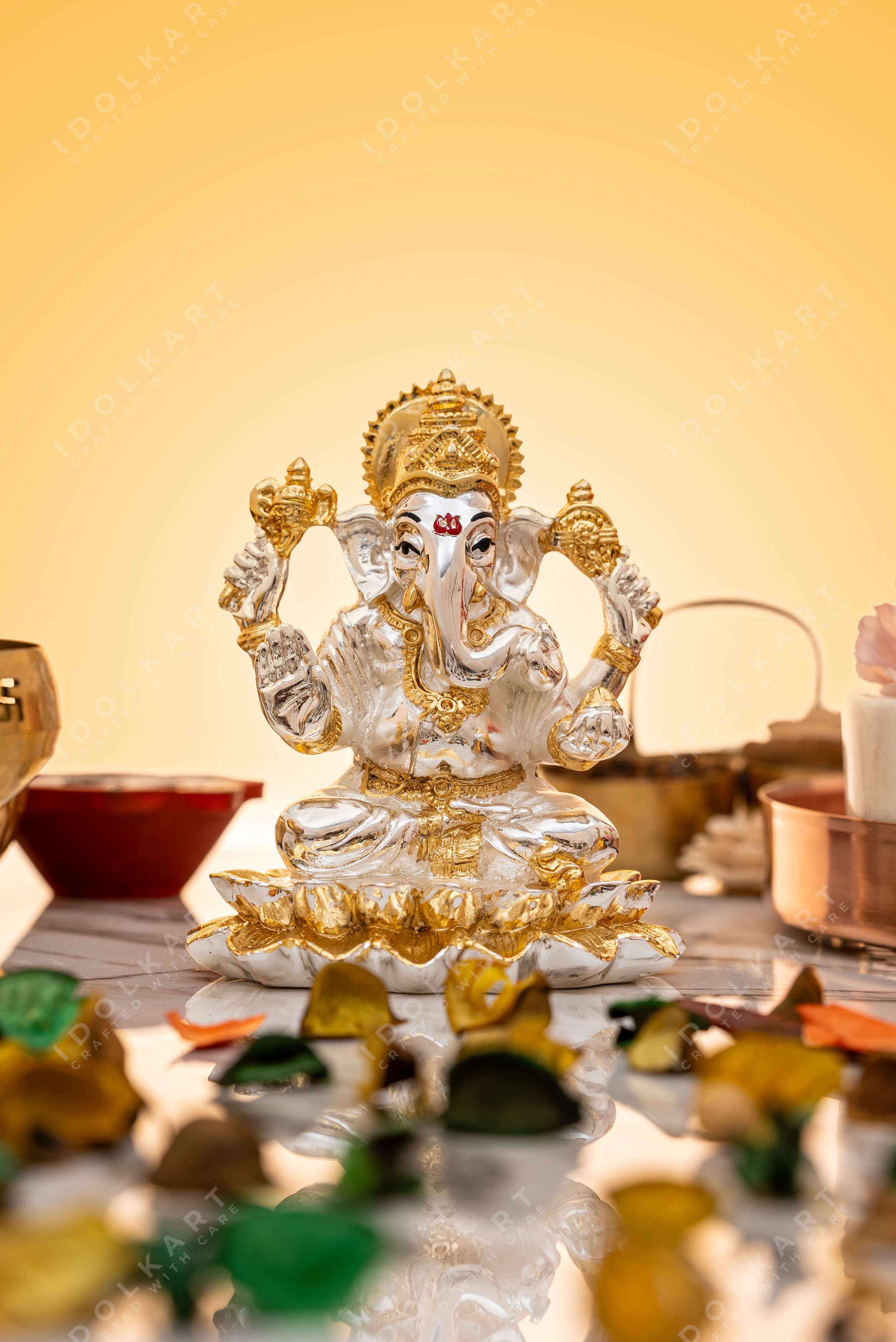 Prathameshwara Ganesha Idol on Lotus