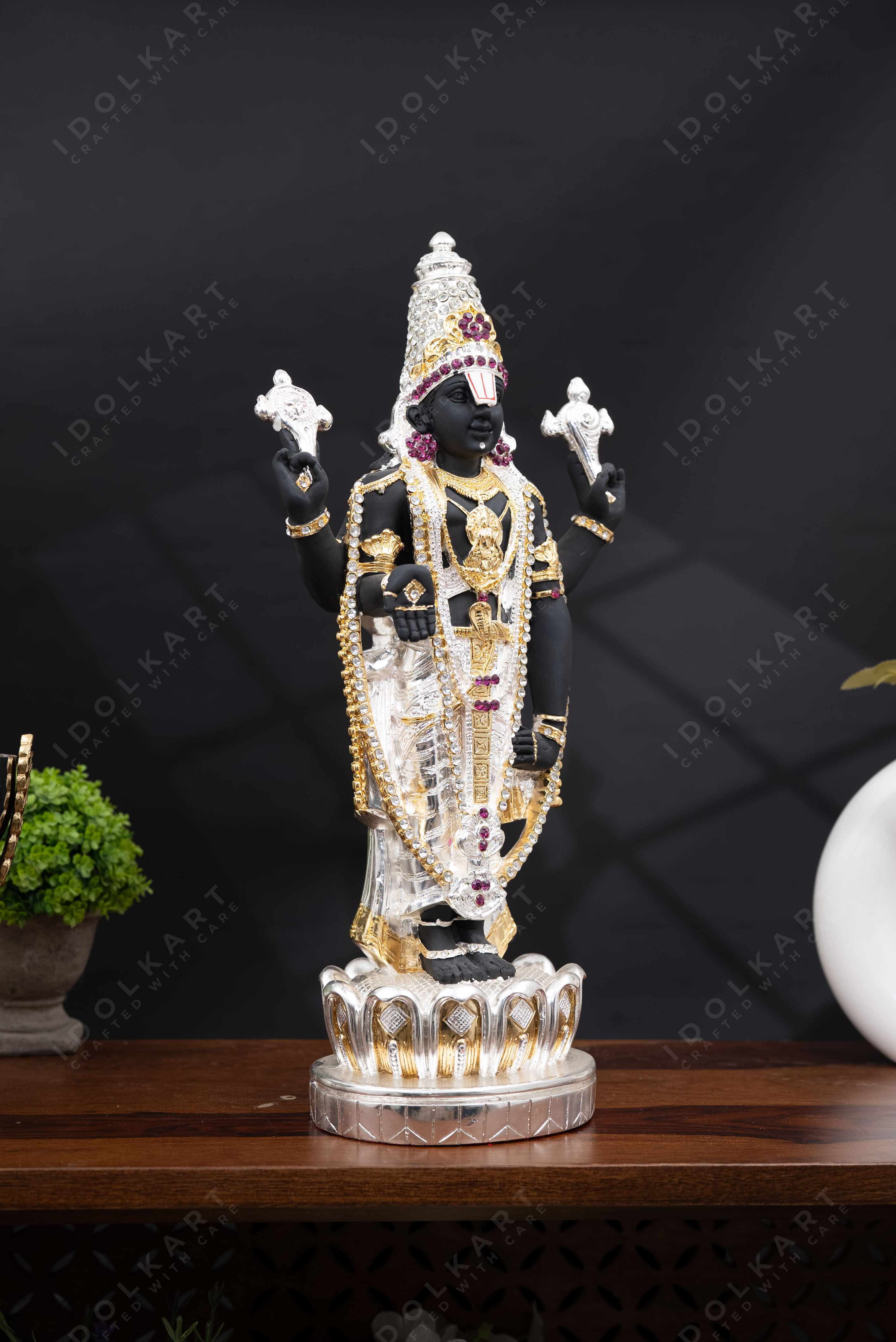Idolkart Gold and Silver Coated Tirupati Balaji Murti| Lord Venkateswara