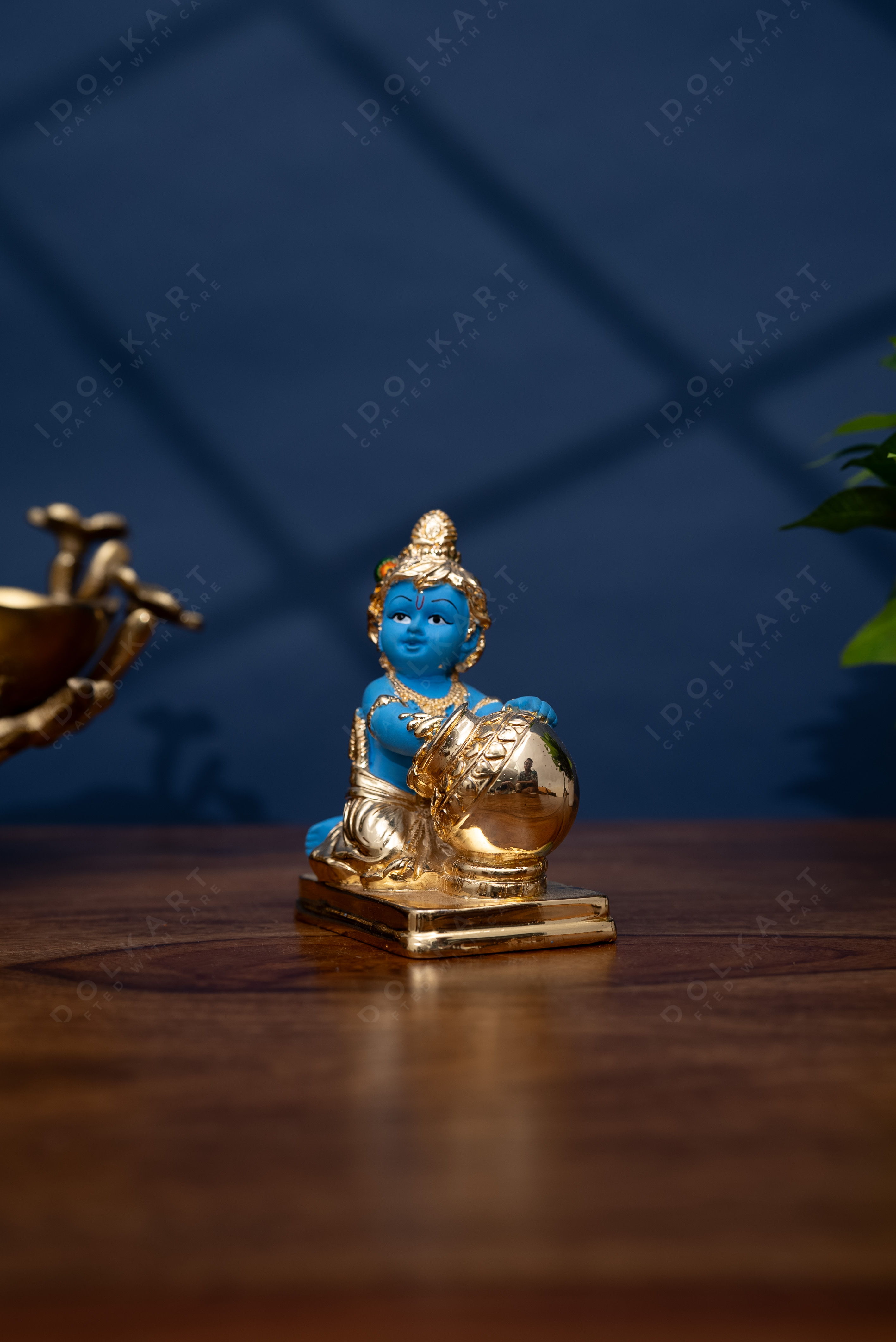 Blue Makhanchor Krishna Idol