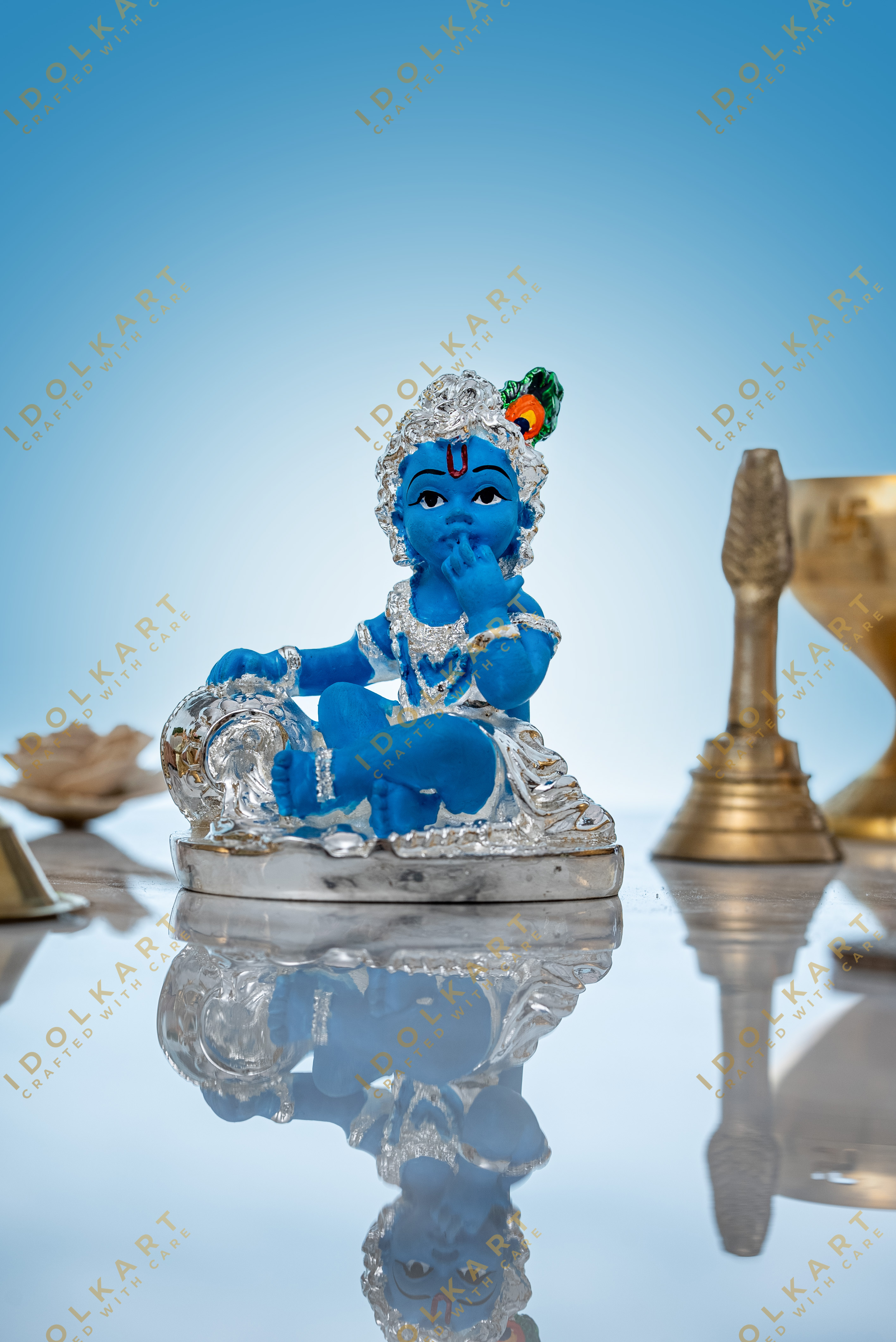 Makhanchor Baby Krishna Idol Silver