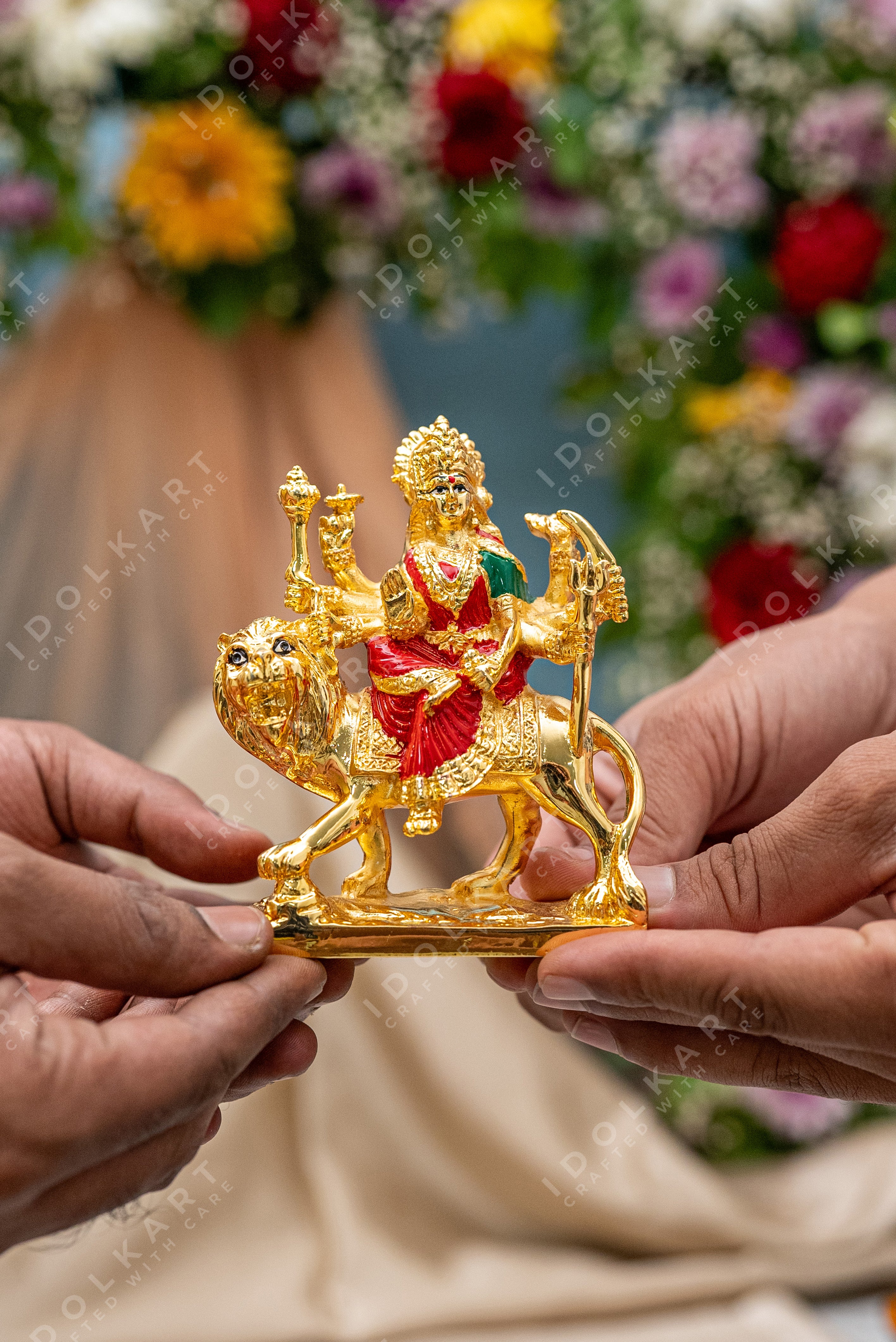 Gold Coated Durga Mata Murti