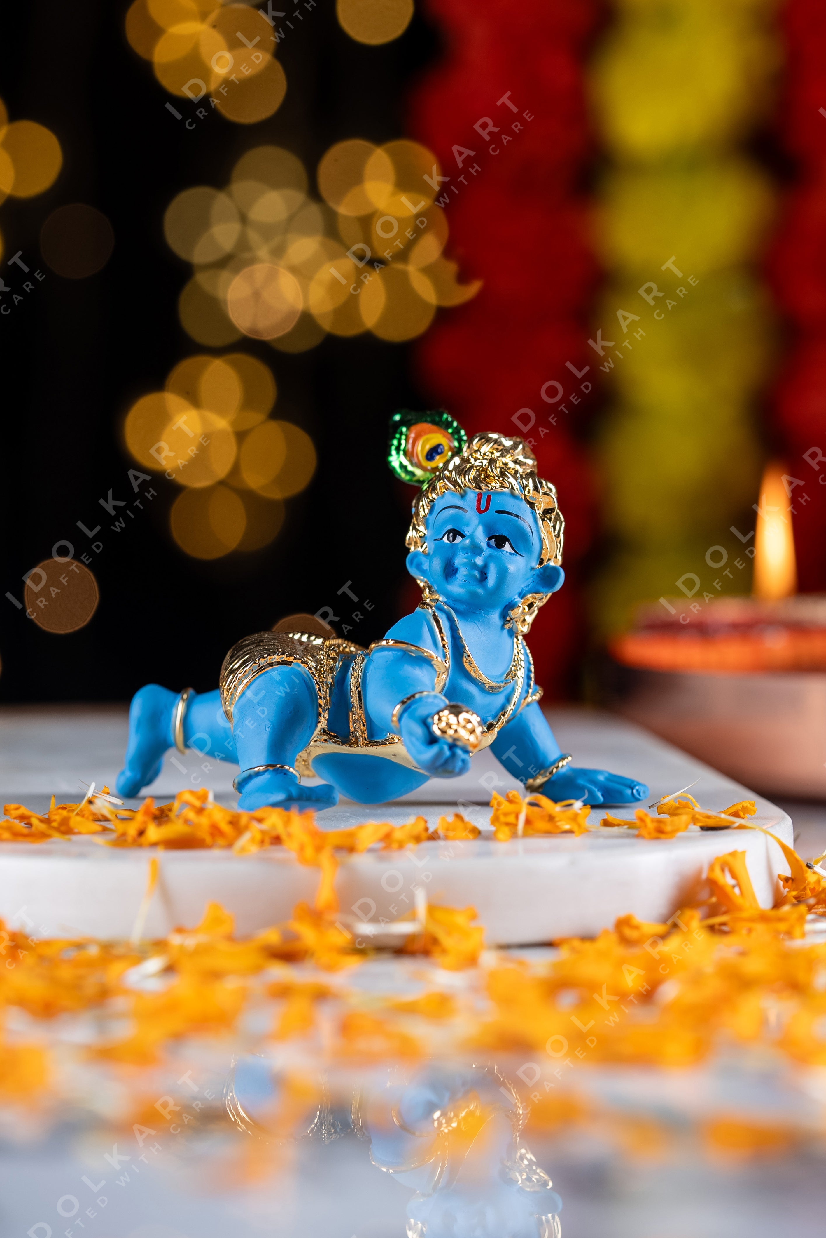 Pure Gold Coated Baby Krishna Idol