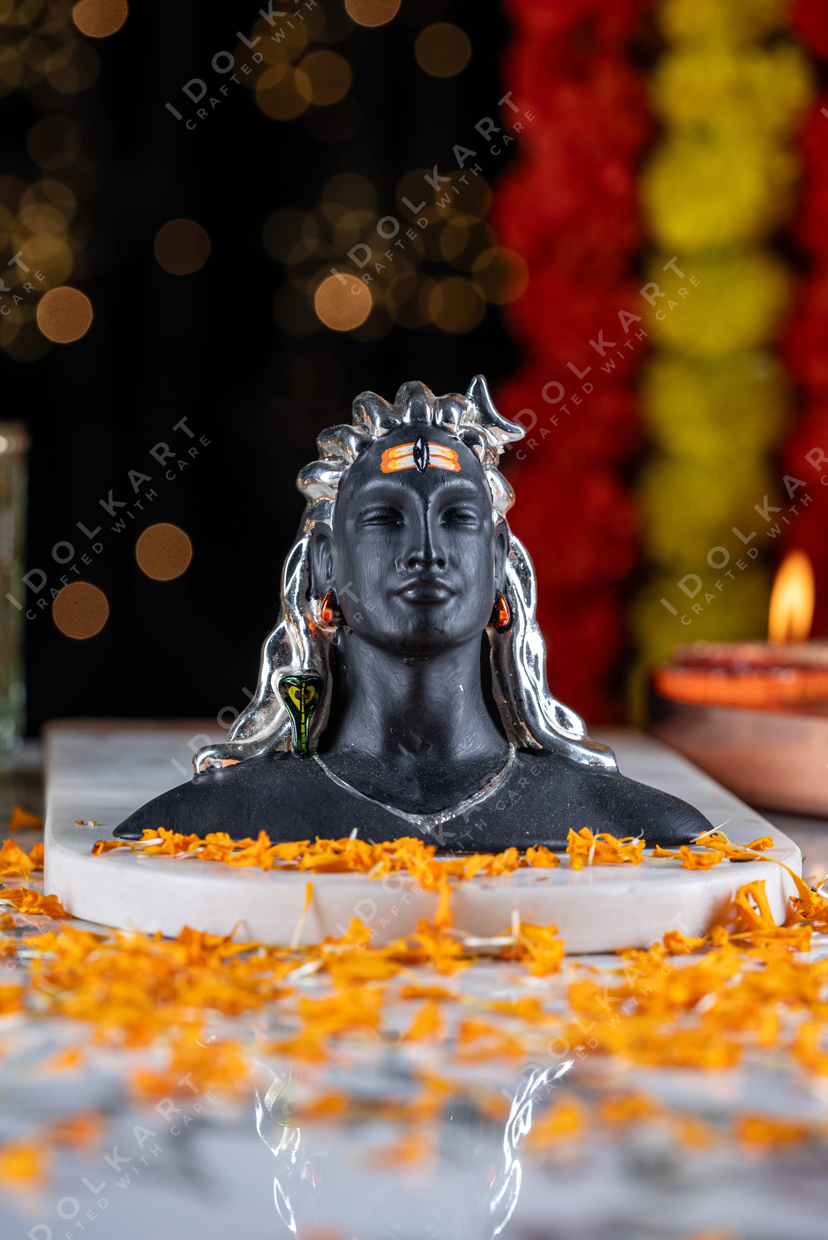 Silver Coated Adiyogi Shiva Statue