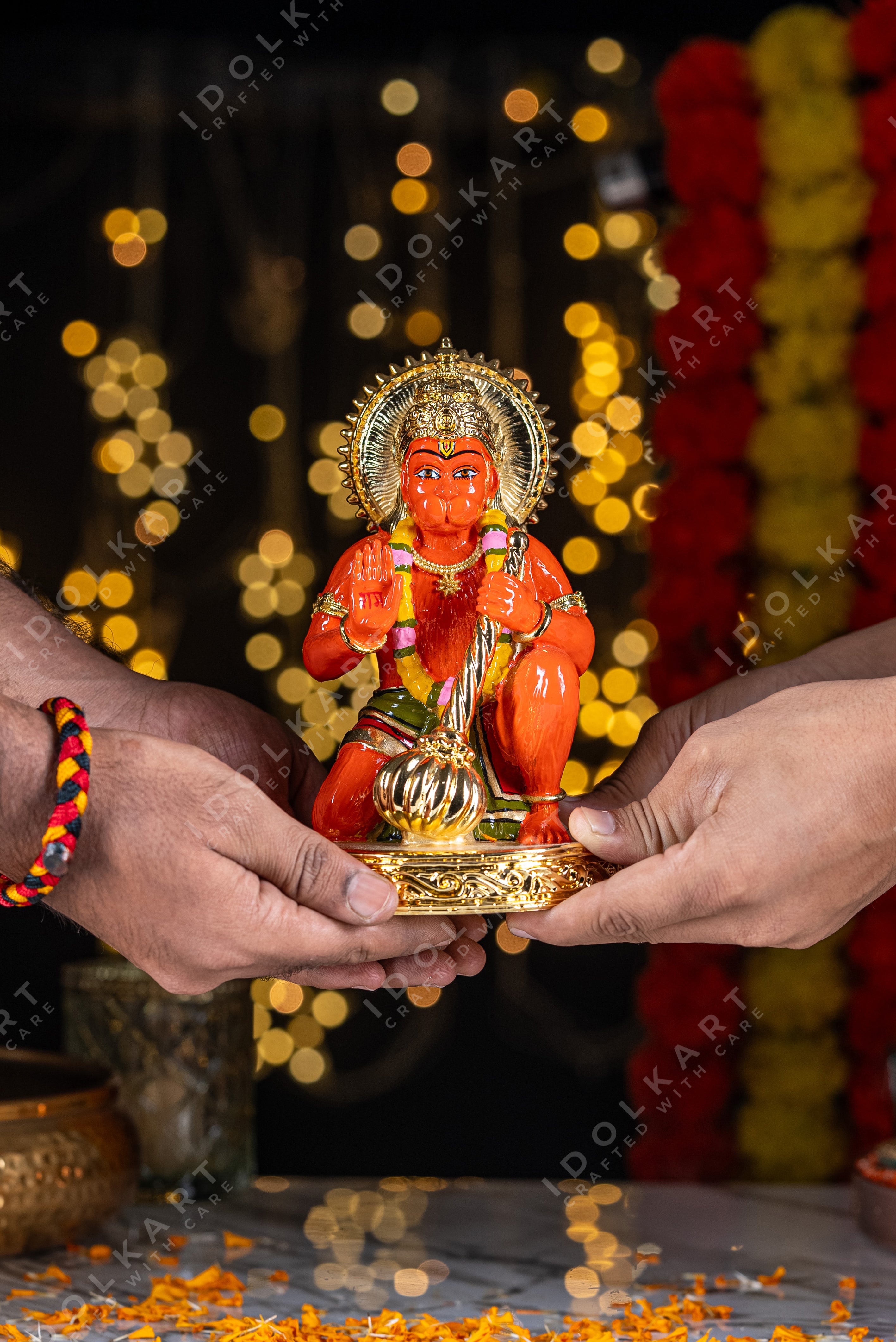 Gold Hanuman Idol For Pooja Room