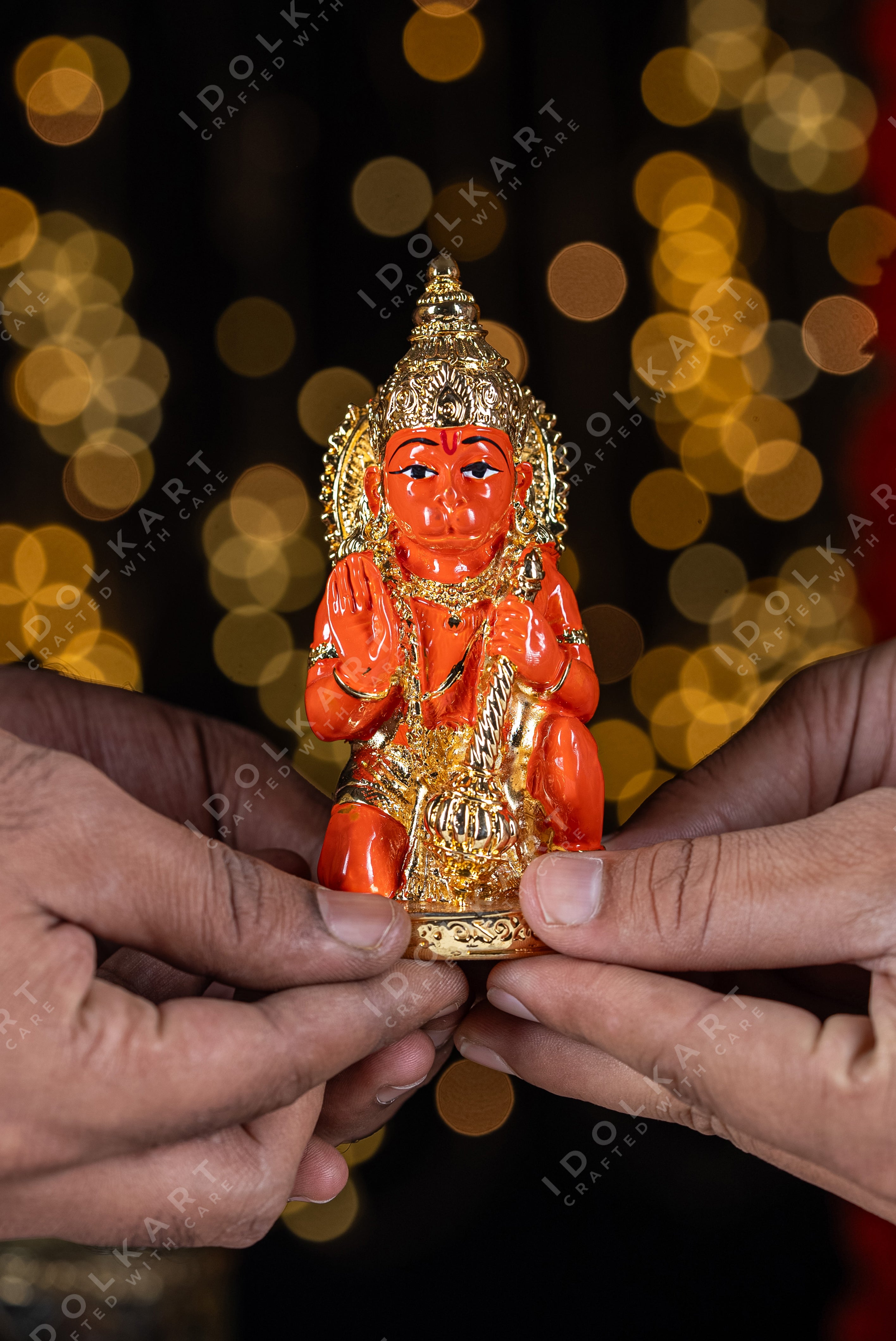 Gold Coated Hanuman Idol for Pooja Room