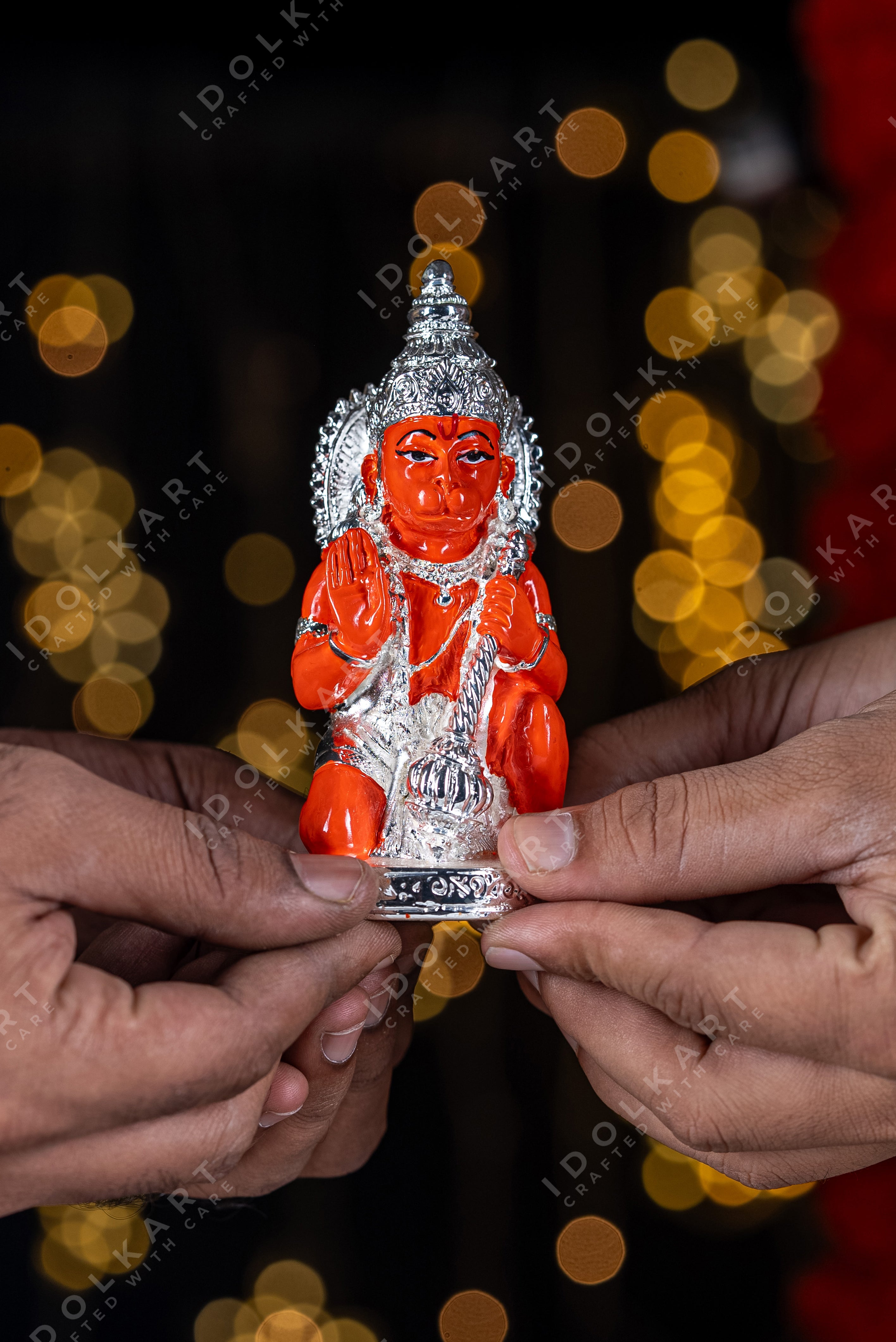 Silver Coated Hanuman Idol - 5 Inch