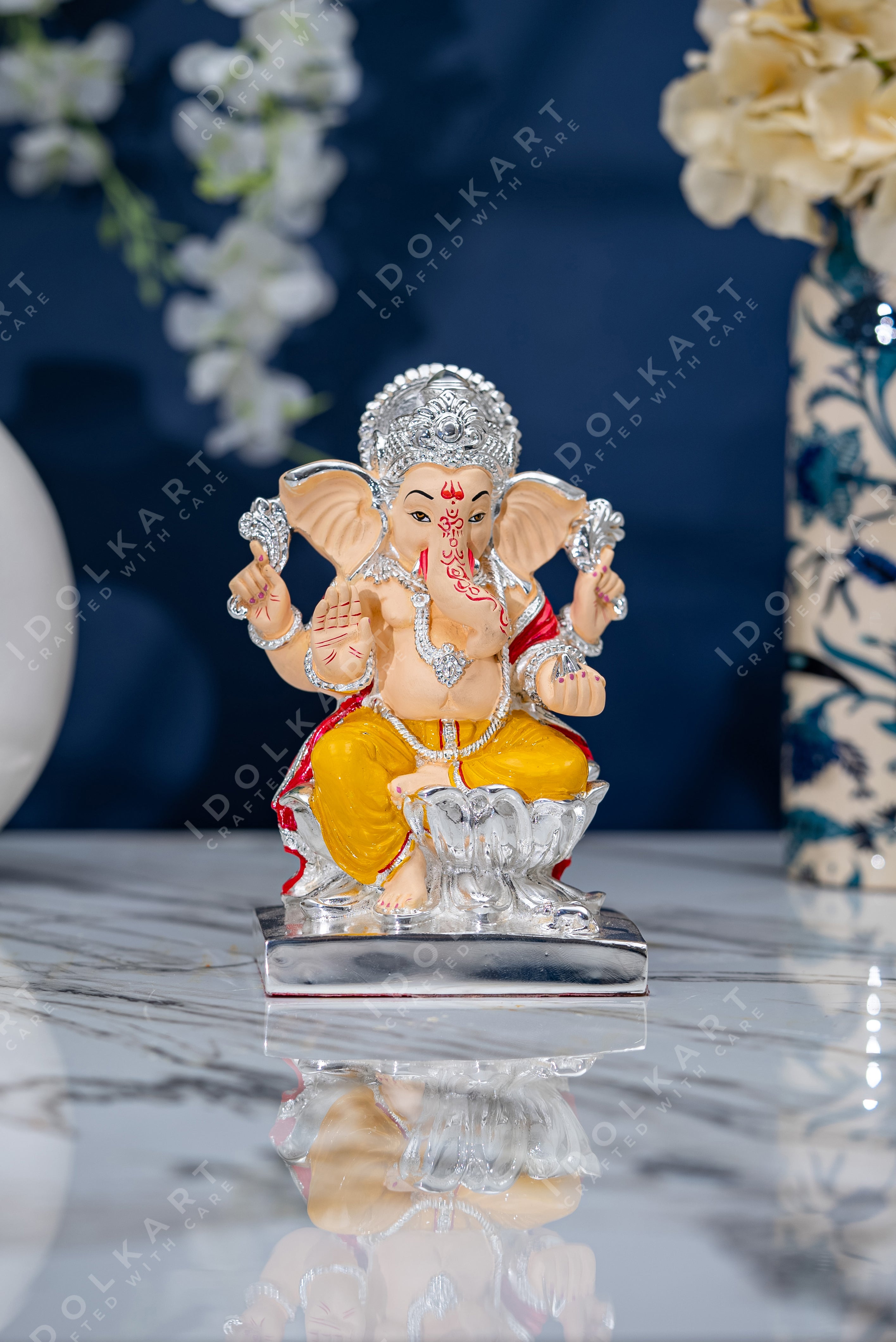 Silver Coated Ganesha Murti Online