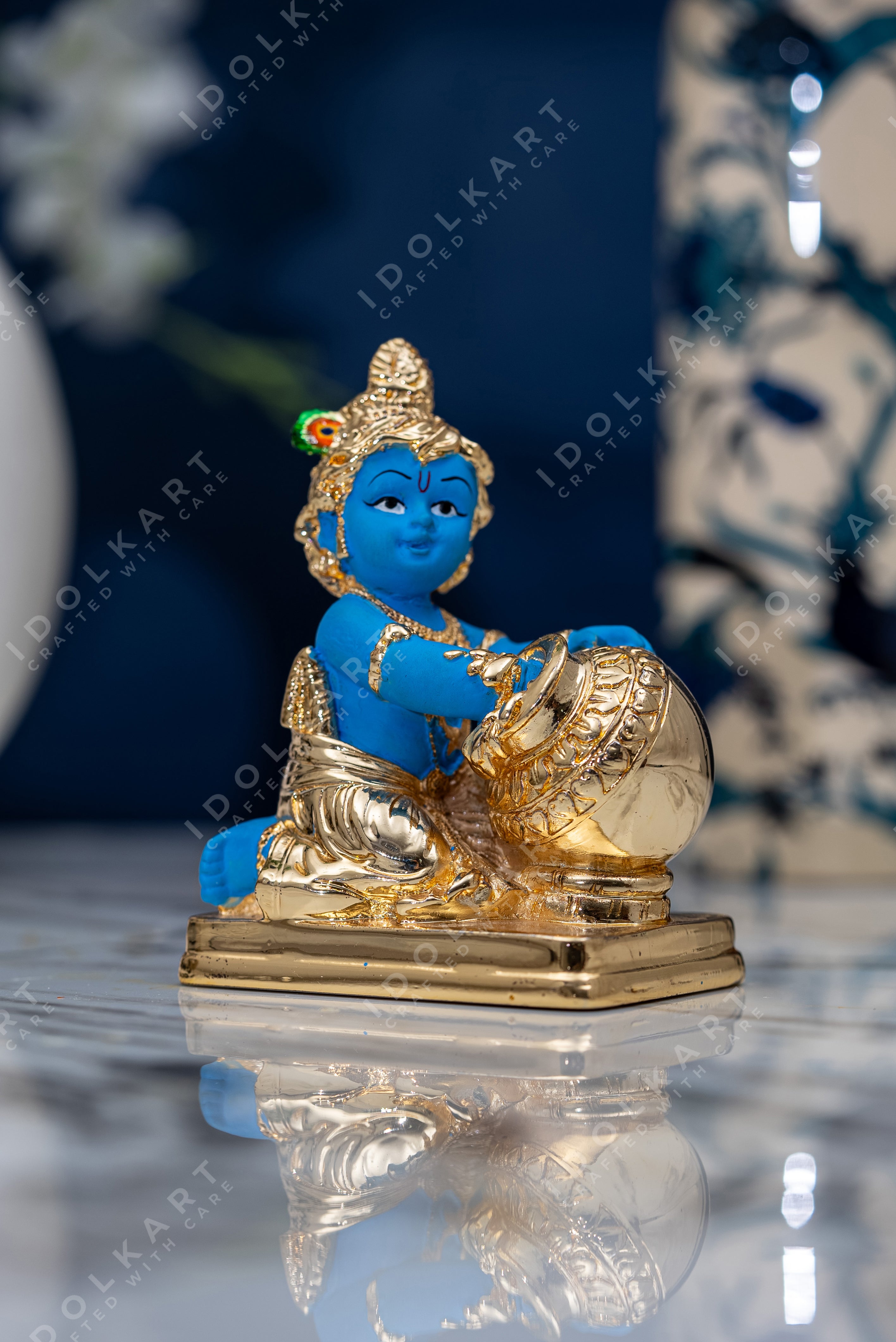 Brass Krishna Idol For Home Office Table Dacor Pooja Room Gift Statue 10