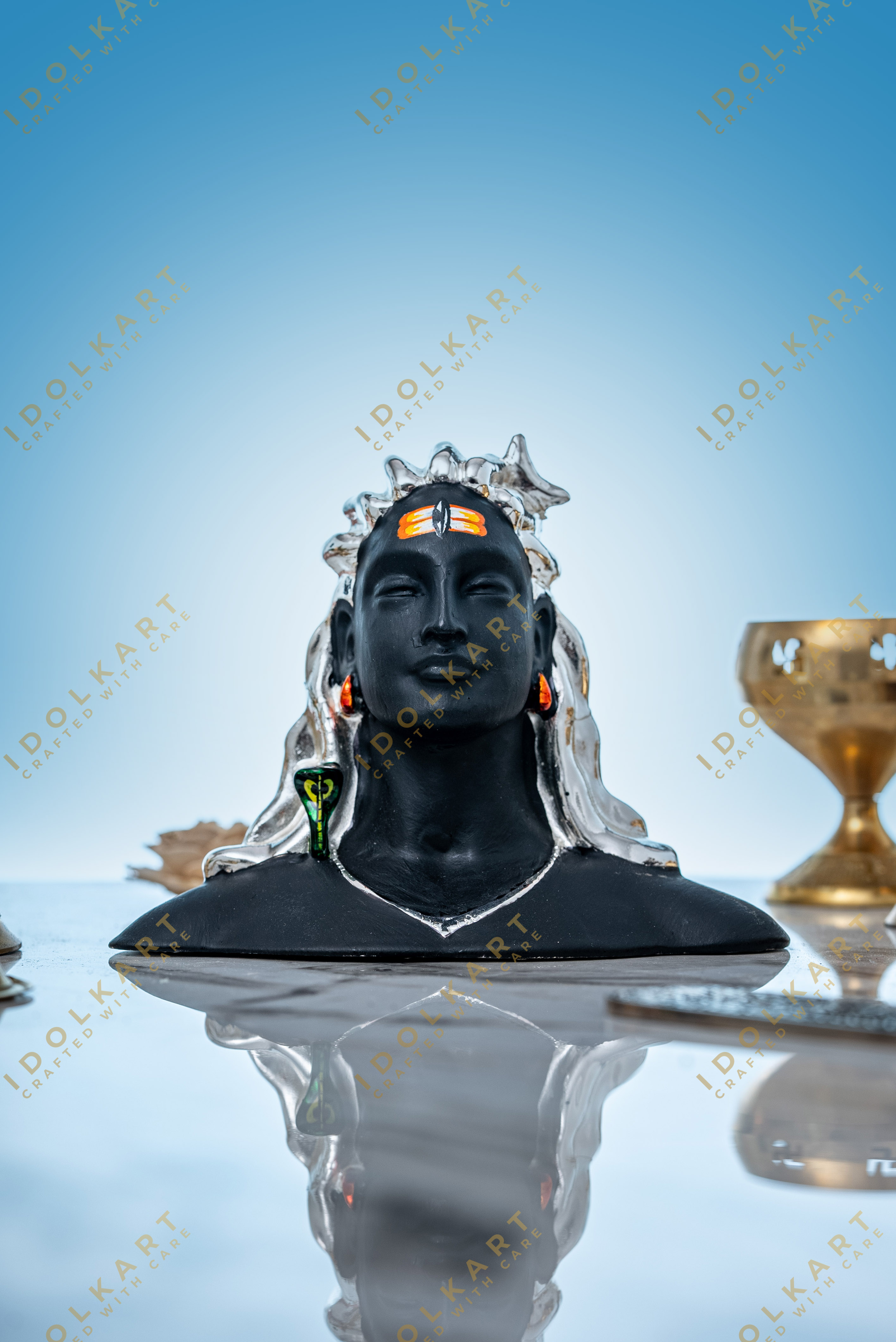 Silver Coated Adiyogi Shiva Statue