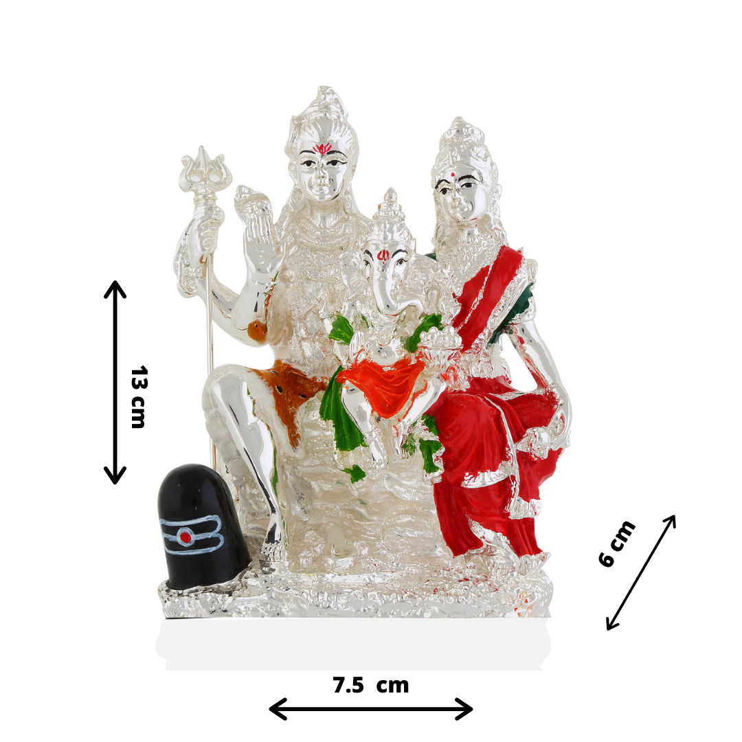 Silver Coated Shiva and Family