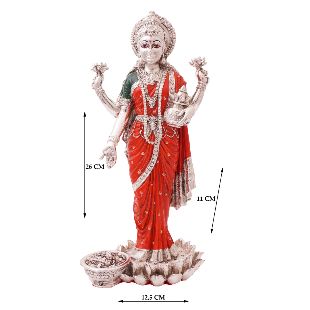 Silver Coated Antique Dhanalaxmi Idol
